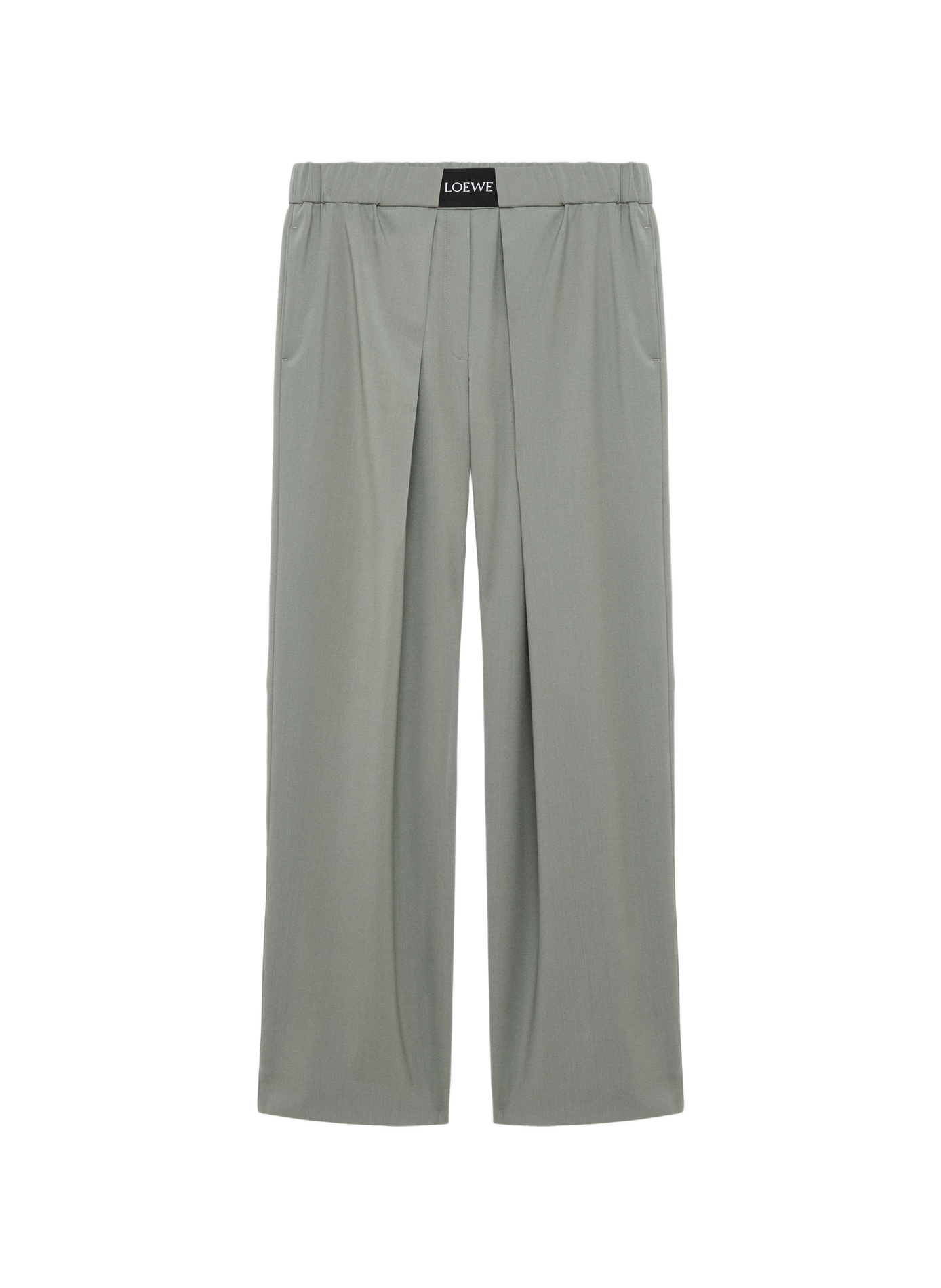 Pantalon élastiqué en laine LOEWE Vert