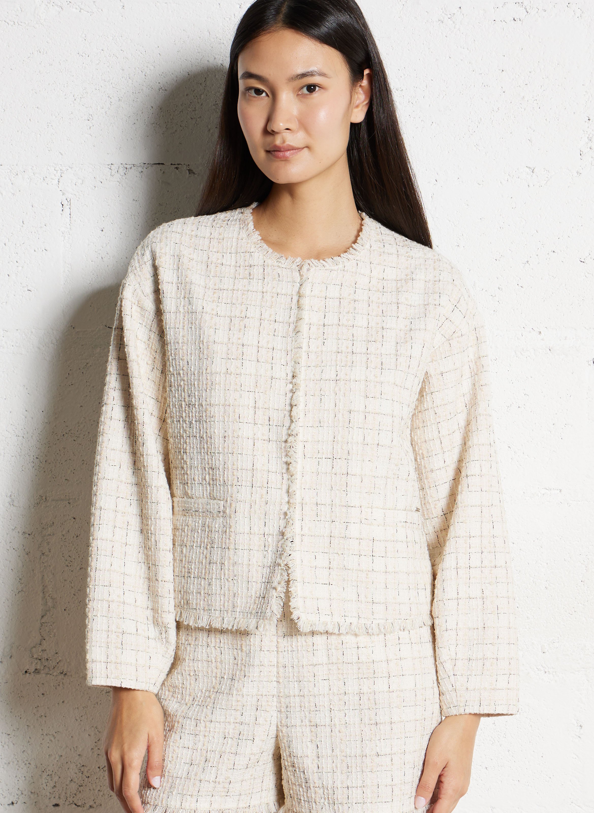Veste en tweed ample IKKS Rose