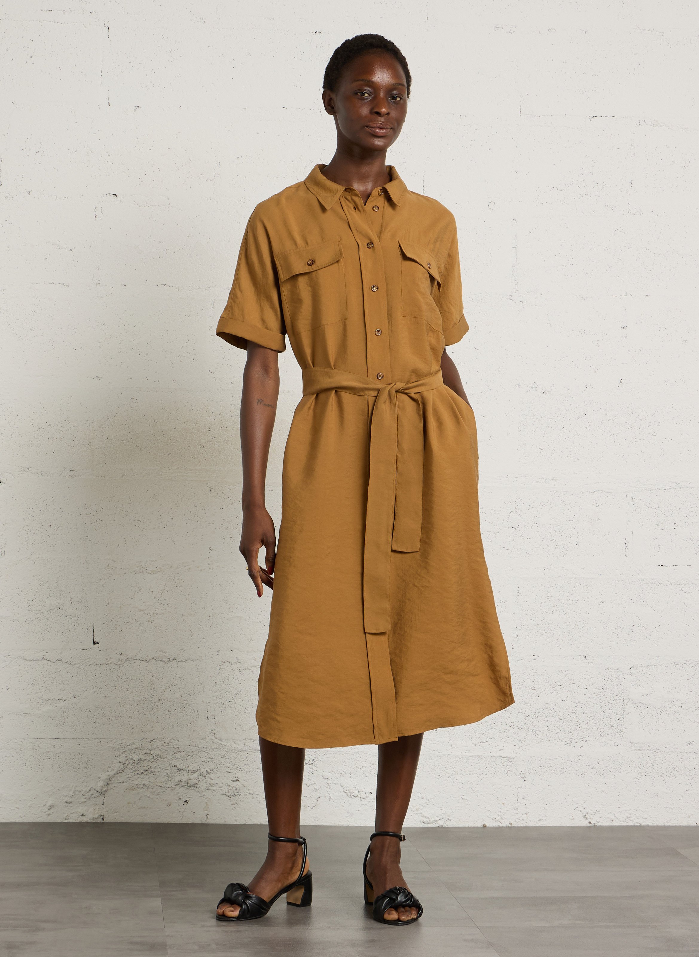 Robe midi col classique layana MAISON 123 Doré