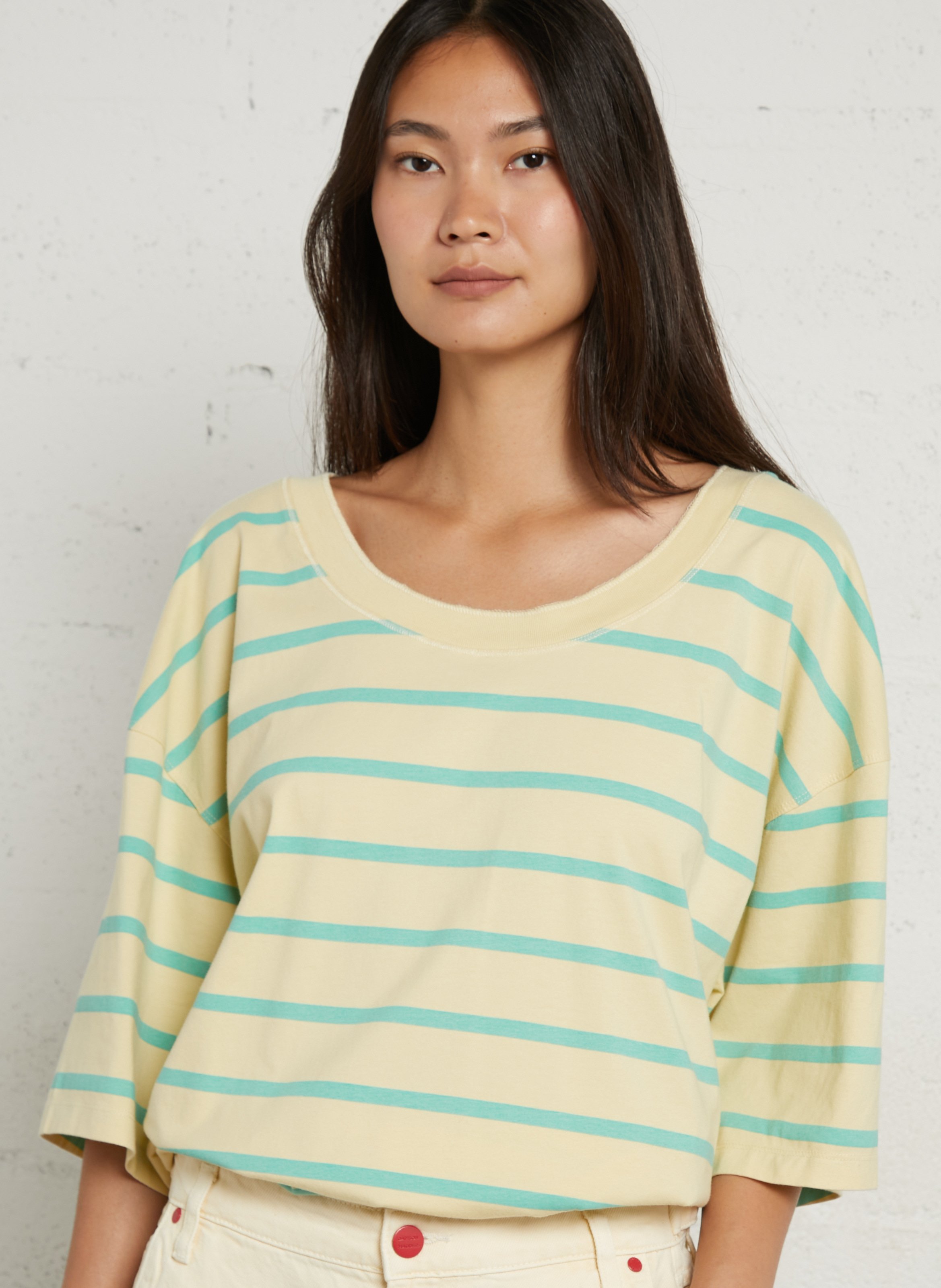 T-shirt oversize en coton gixy  Rayures menthe