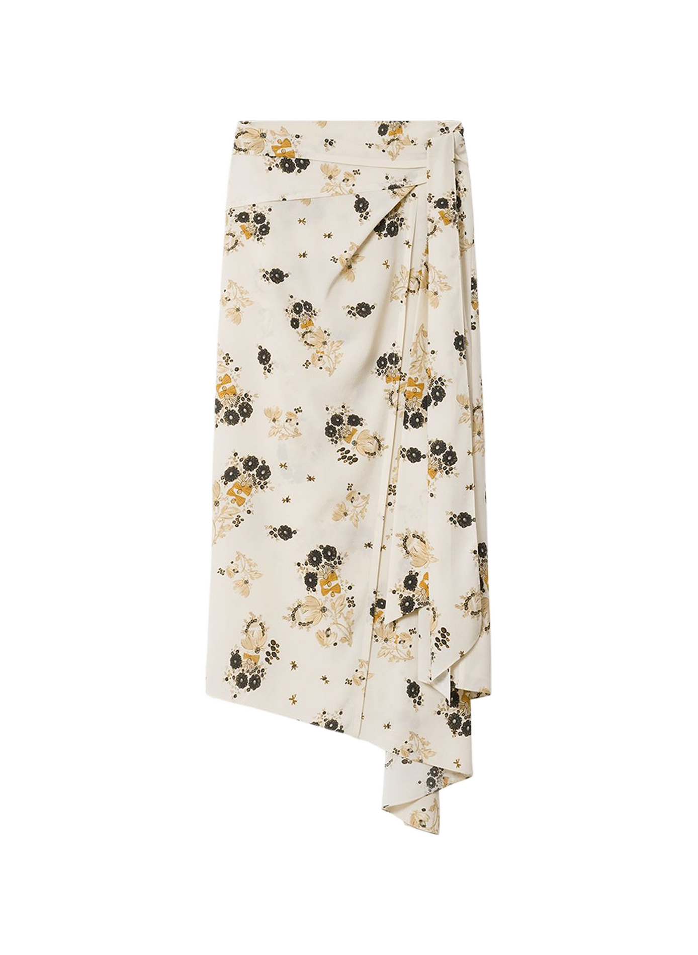 Midi asymmetrischer Rock in Seidenmischung ISABEL MARANT Weiss
