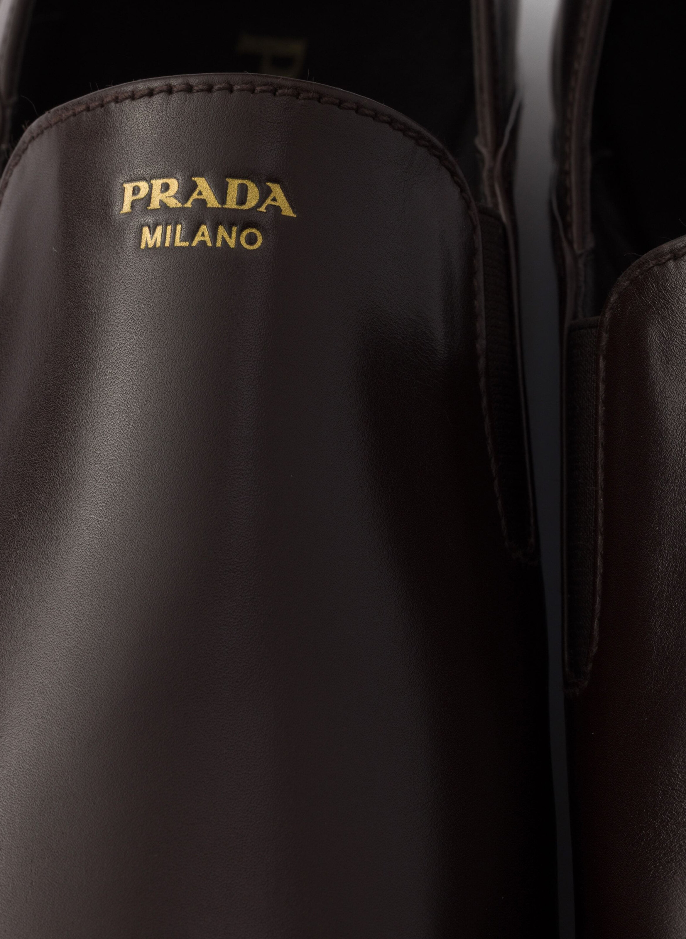Mocassins en cuir PRADA Marron