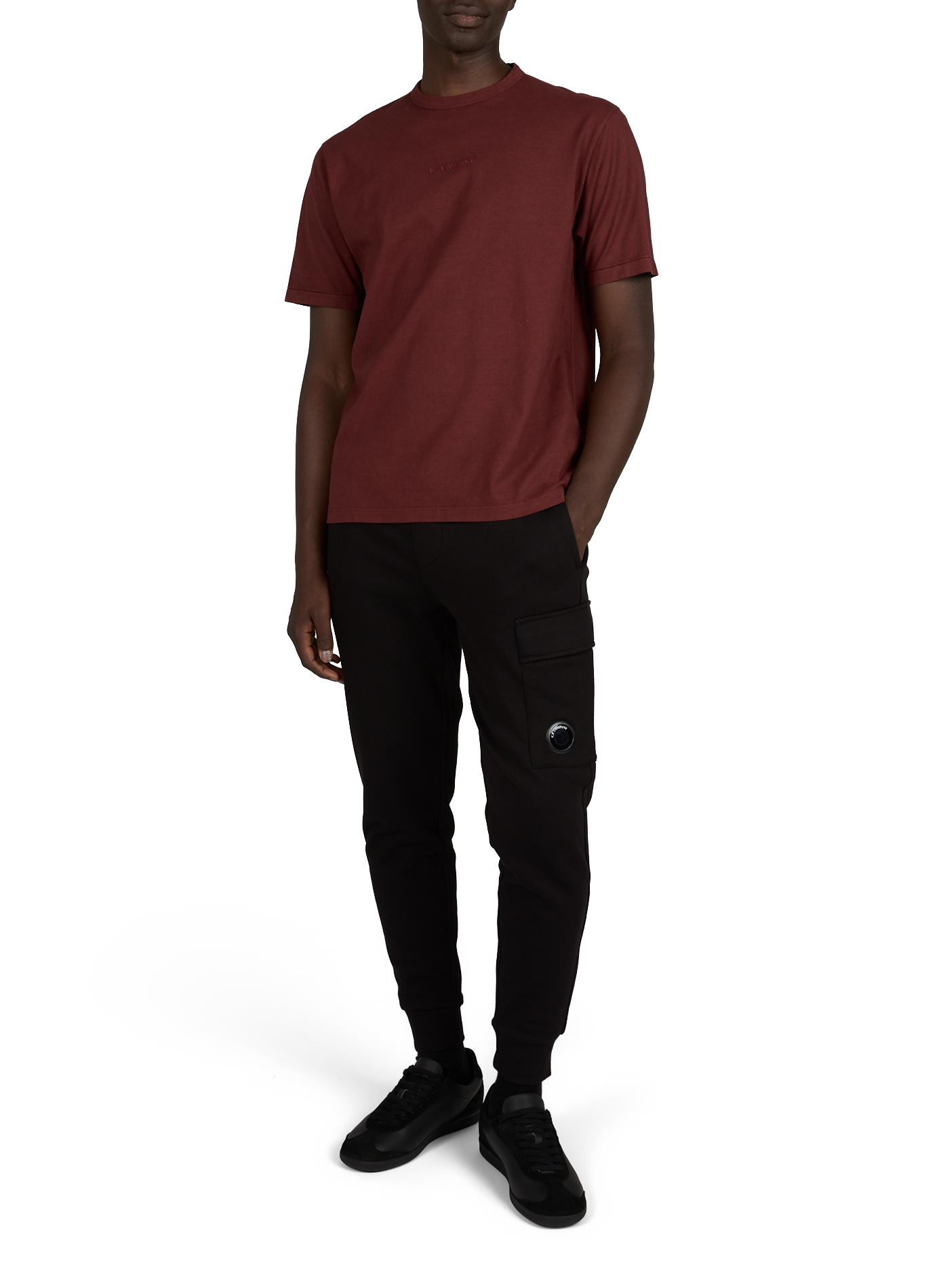 T-shirt met katoenen logo CP COMPANY Rood