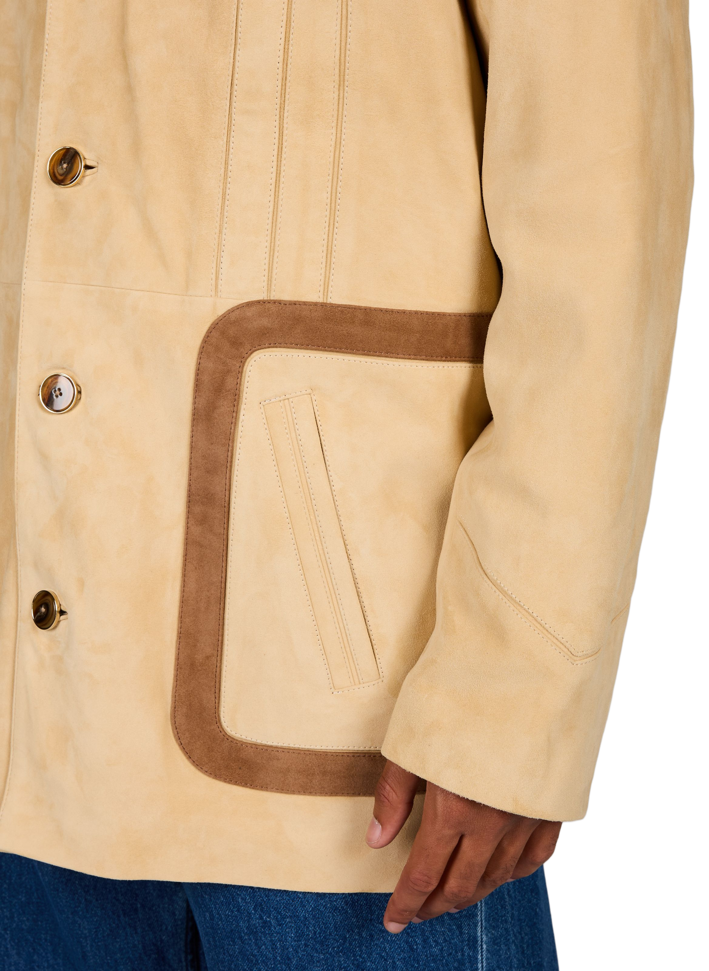 Veste blazer en cuir DROLE DE MONSIEUR Beige