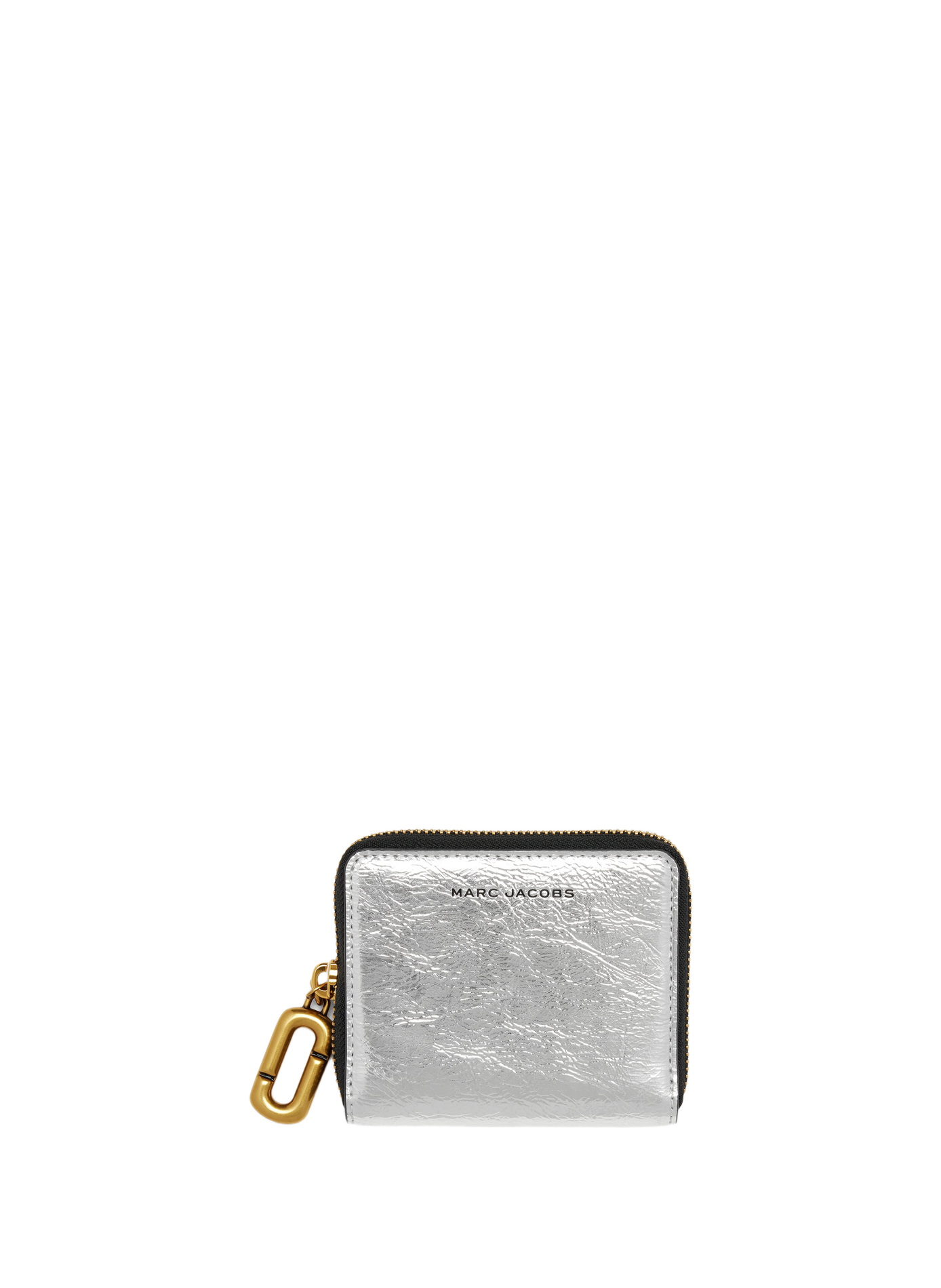 Portefeuille The Scene Slim Compact en cuir métallisé MARC JACOBS Argent