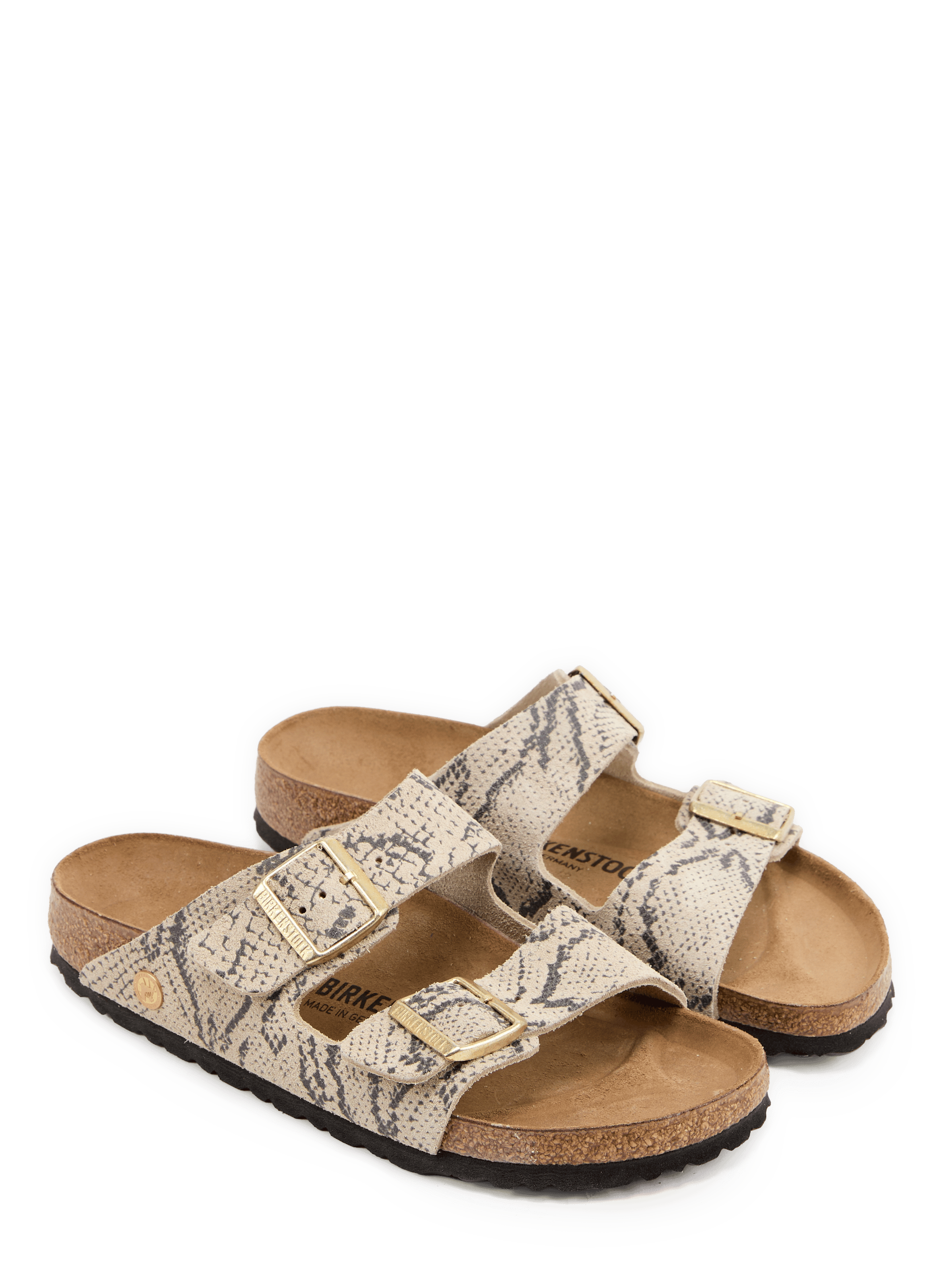 Sandalen met gespen van leer BIRKENSTOCK Beige