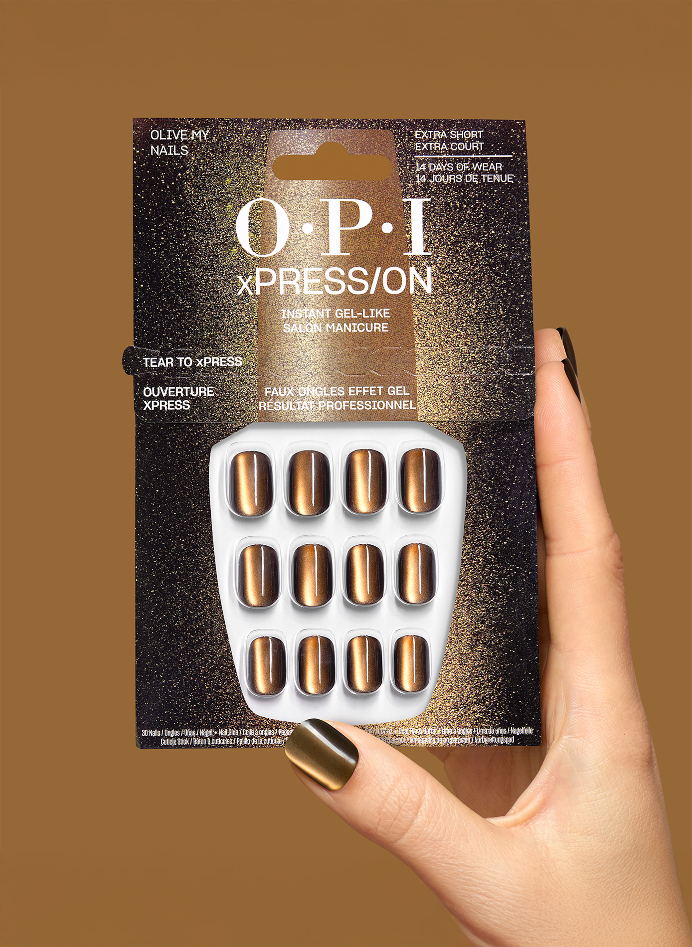 Mis uñas verdes - xPress/On OPI Marron foncé
