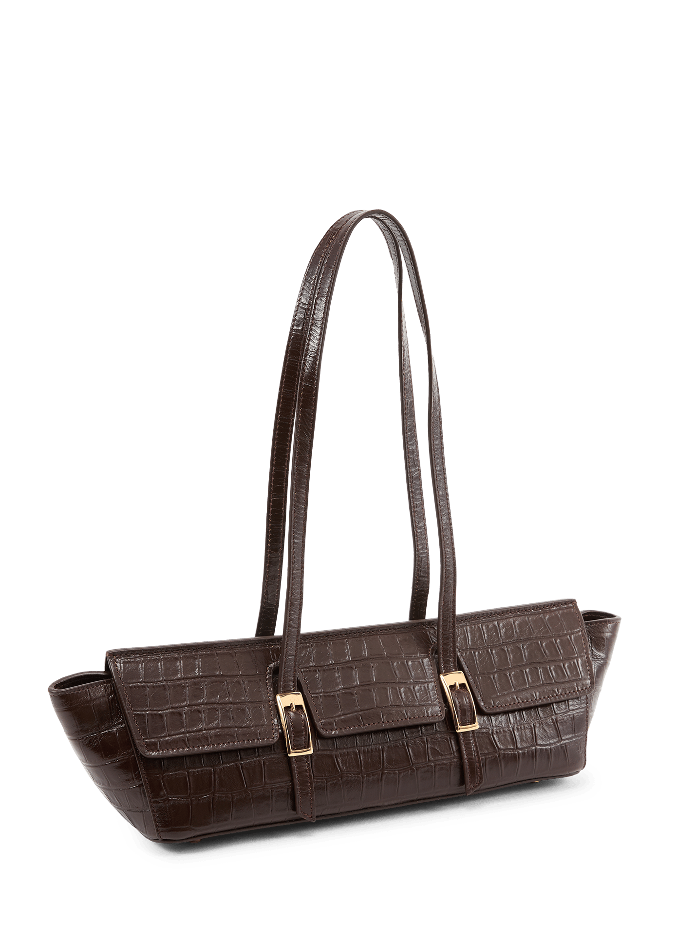 Shoulder Bag Le Bateau Croco in Leather ELLEME Brown