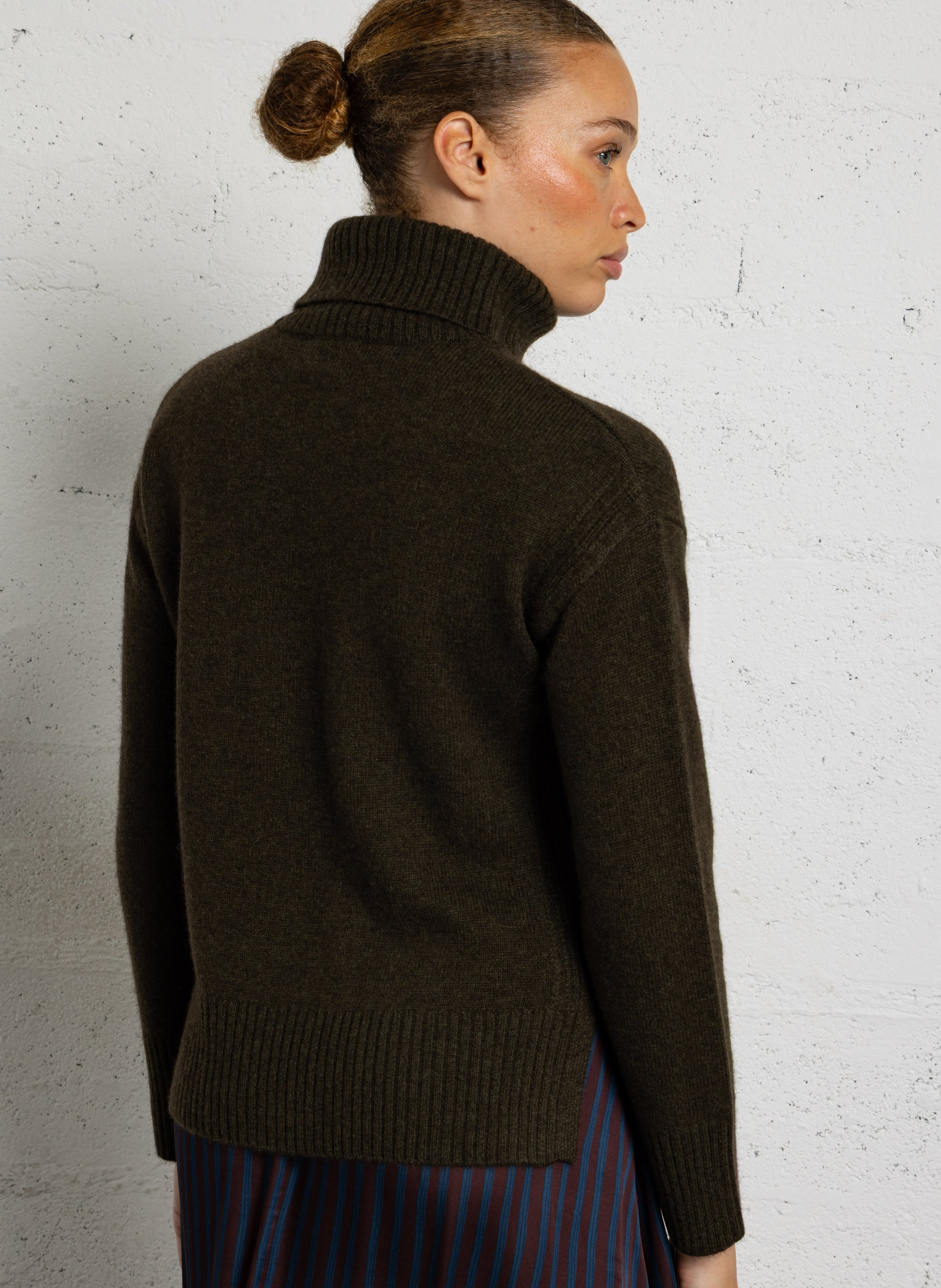Pull col roulé droit en laine arnold MAISON 123 Kaki