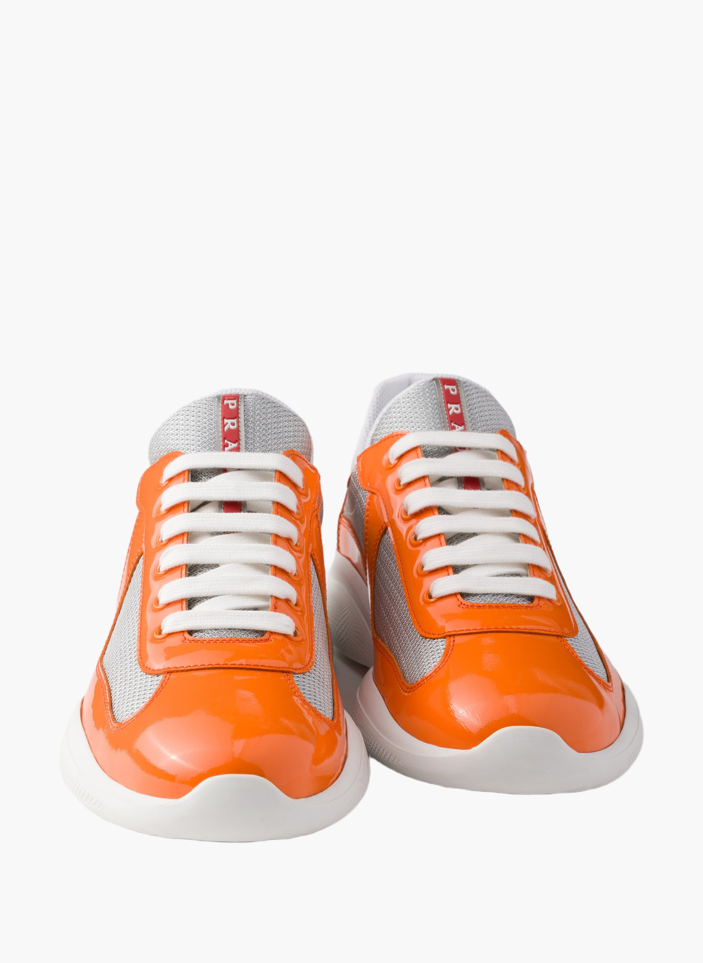 Sneakers prada america’s cup en cuir verni et tiss PRADA Orange