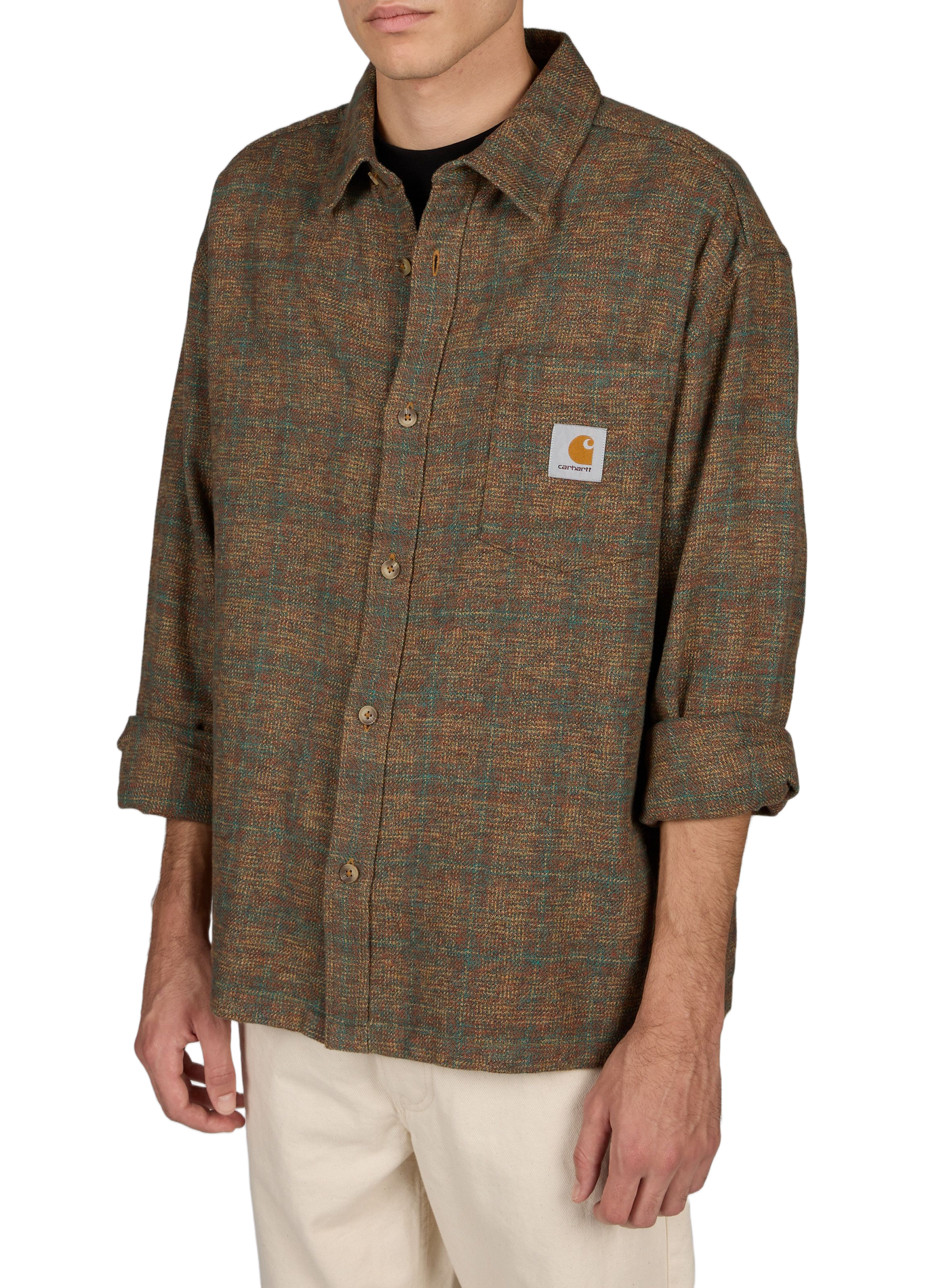 Overhemd met klassieke kraag van katoen CARHARTT WIP Bruin