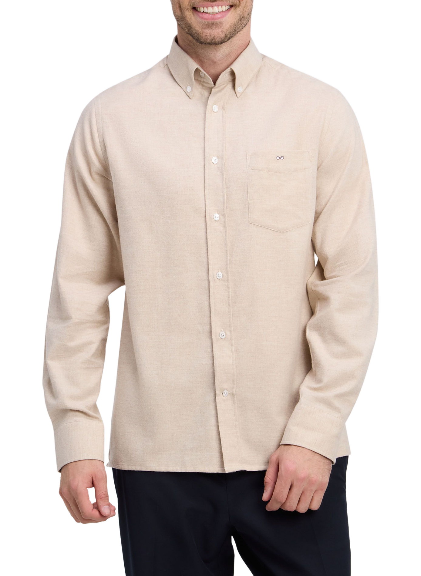 Chemise droite à logo brodé en coton EDEN PARK Braun