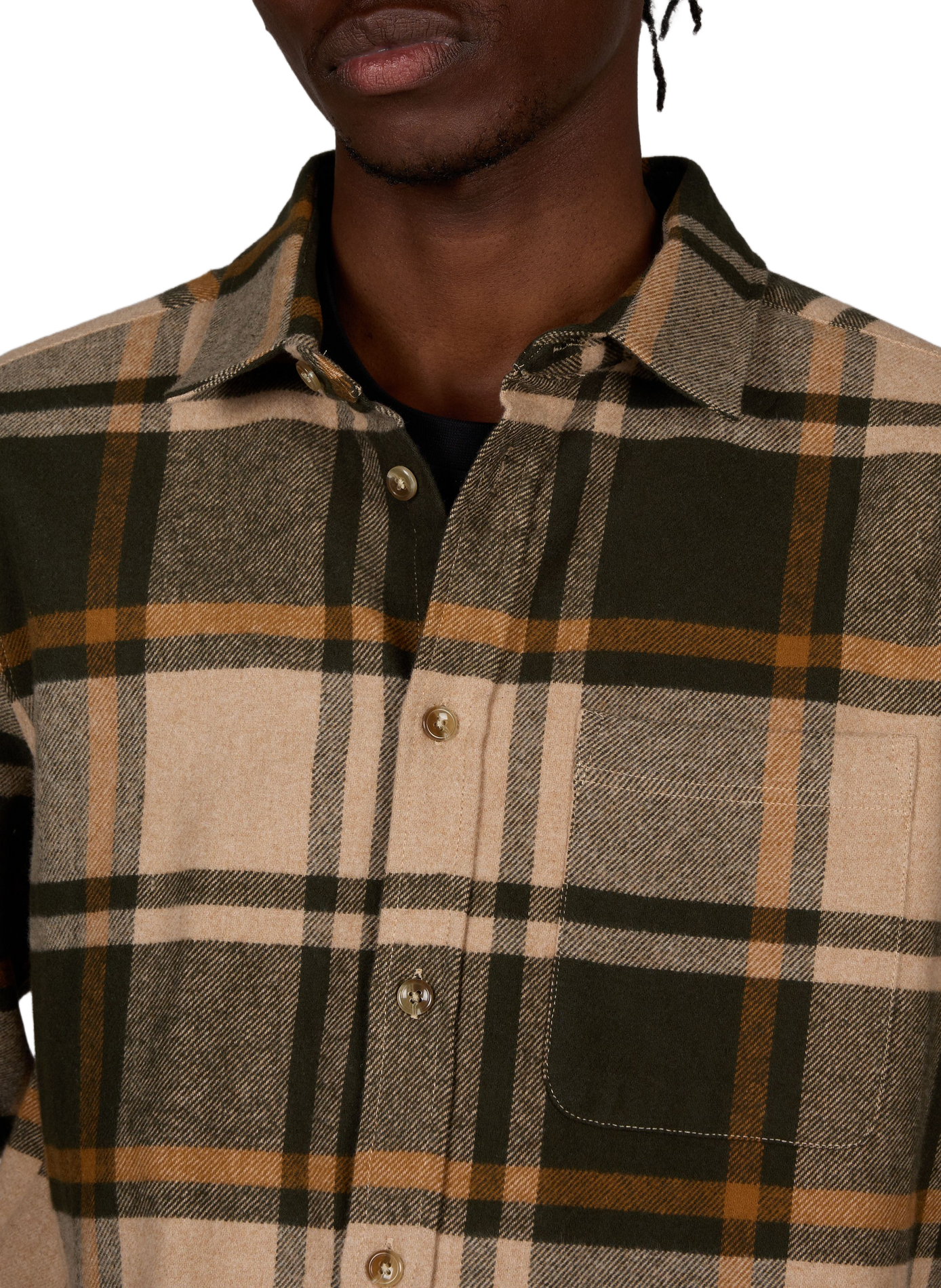 Straight cotton check shirt LES DEUX Green
