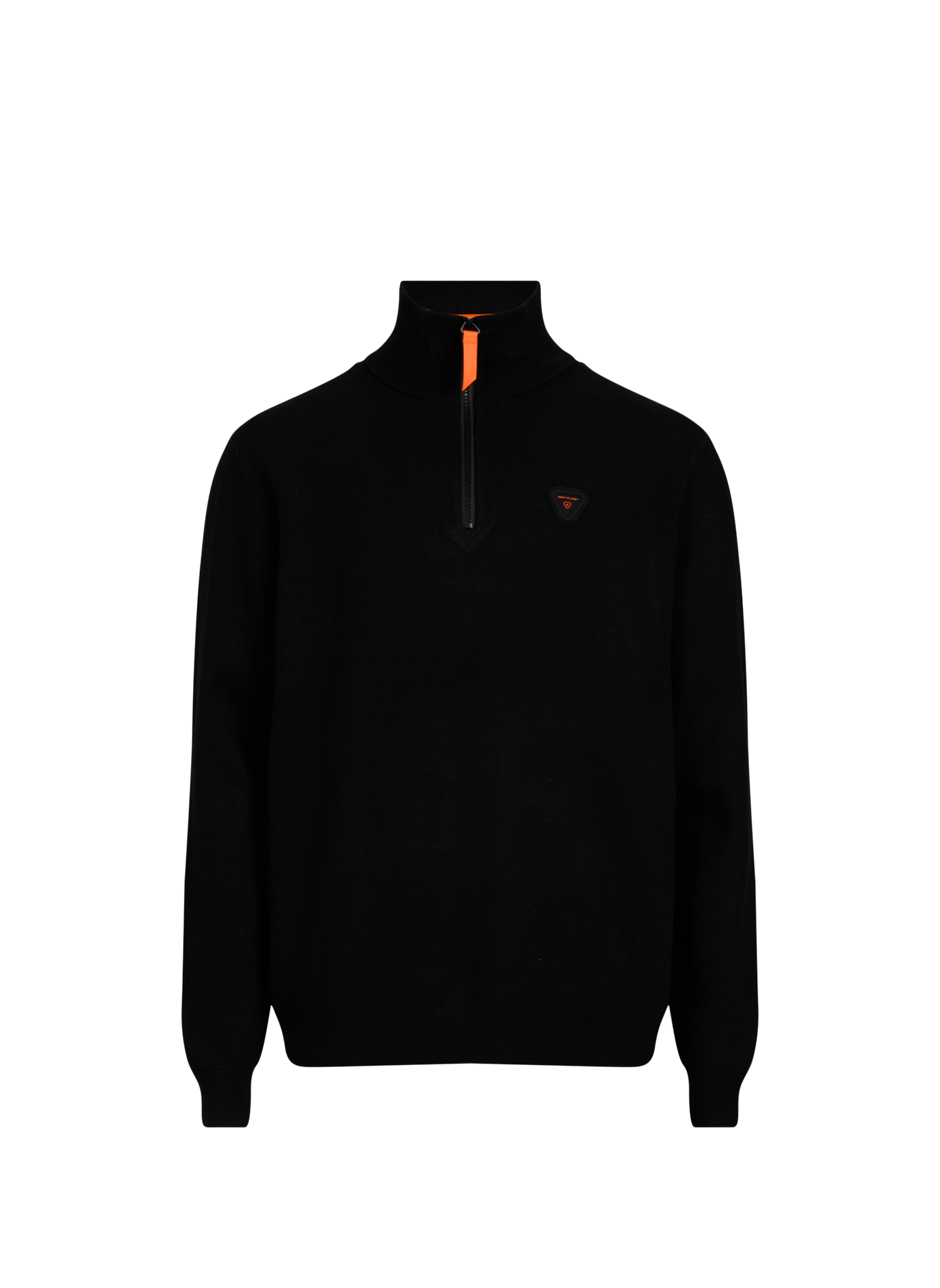 Straight fit high-neck zip-up sweatshirt with logo  Black