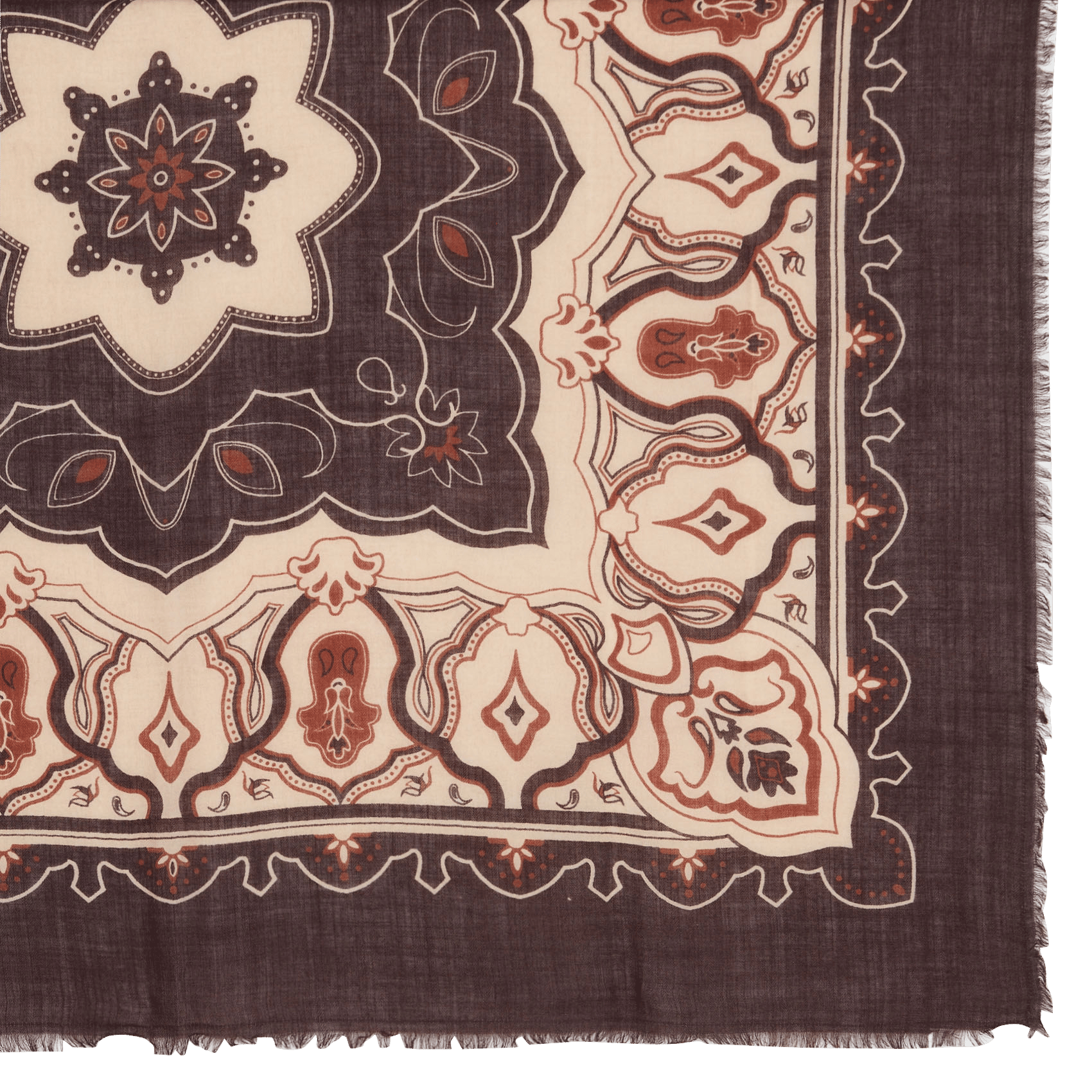 Foulard imprimé en laine remy MAISON 123 Marron