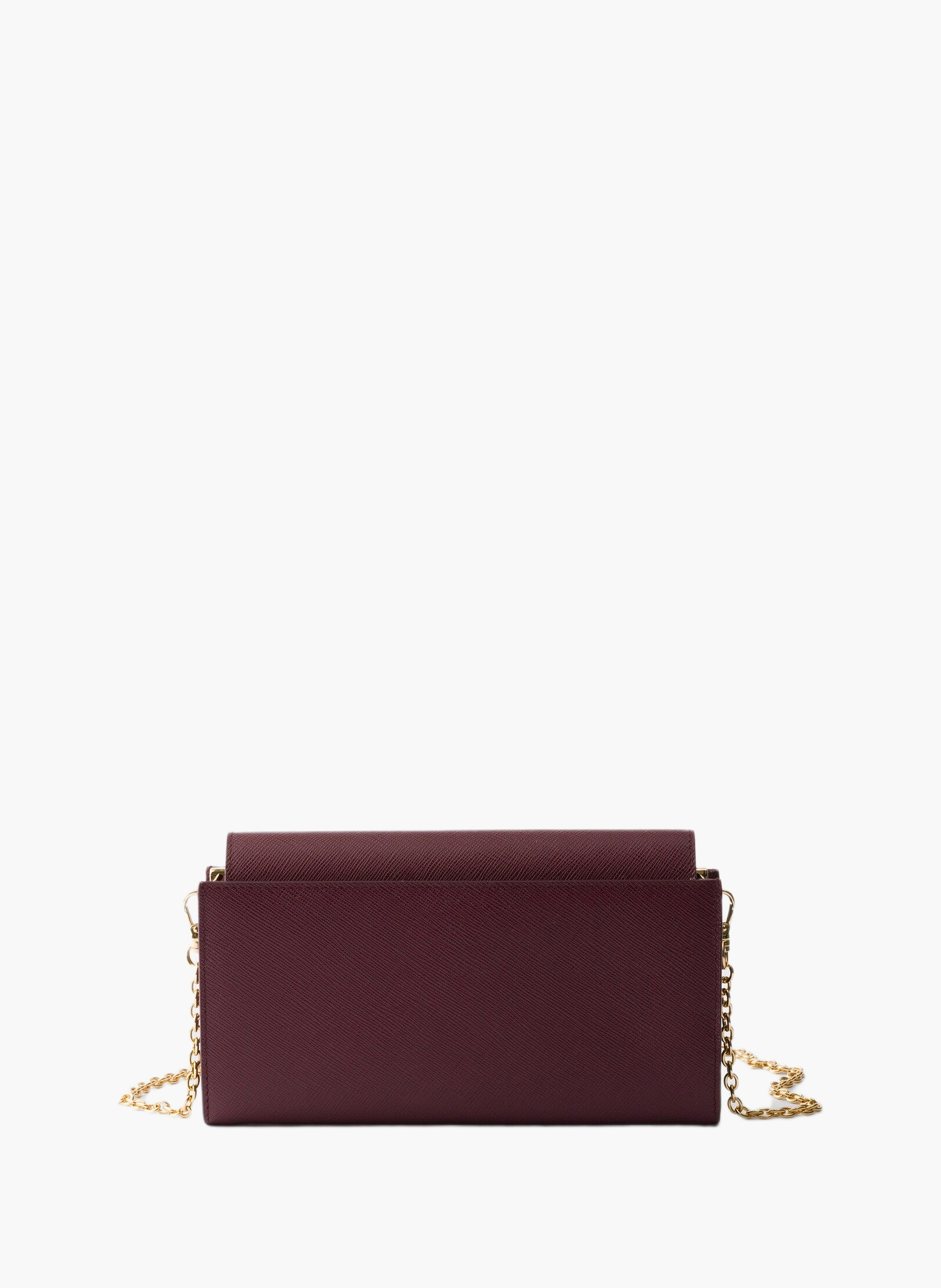 Portefeuille à bandoulière en cuir saffiano PRADA Rouge