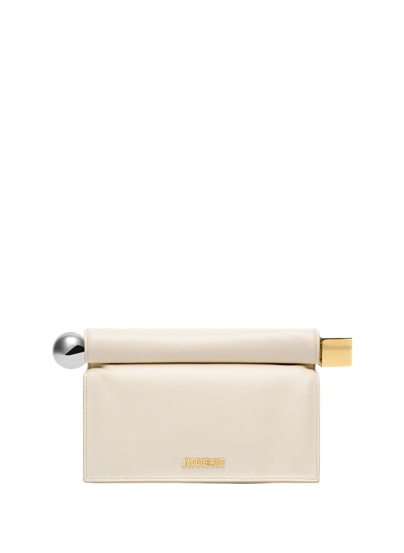 De Rond Carré-clutch van lamsleer JACQUEMUS Wit