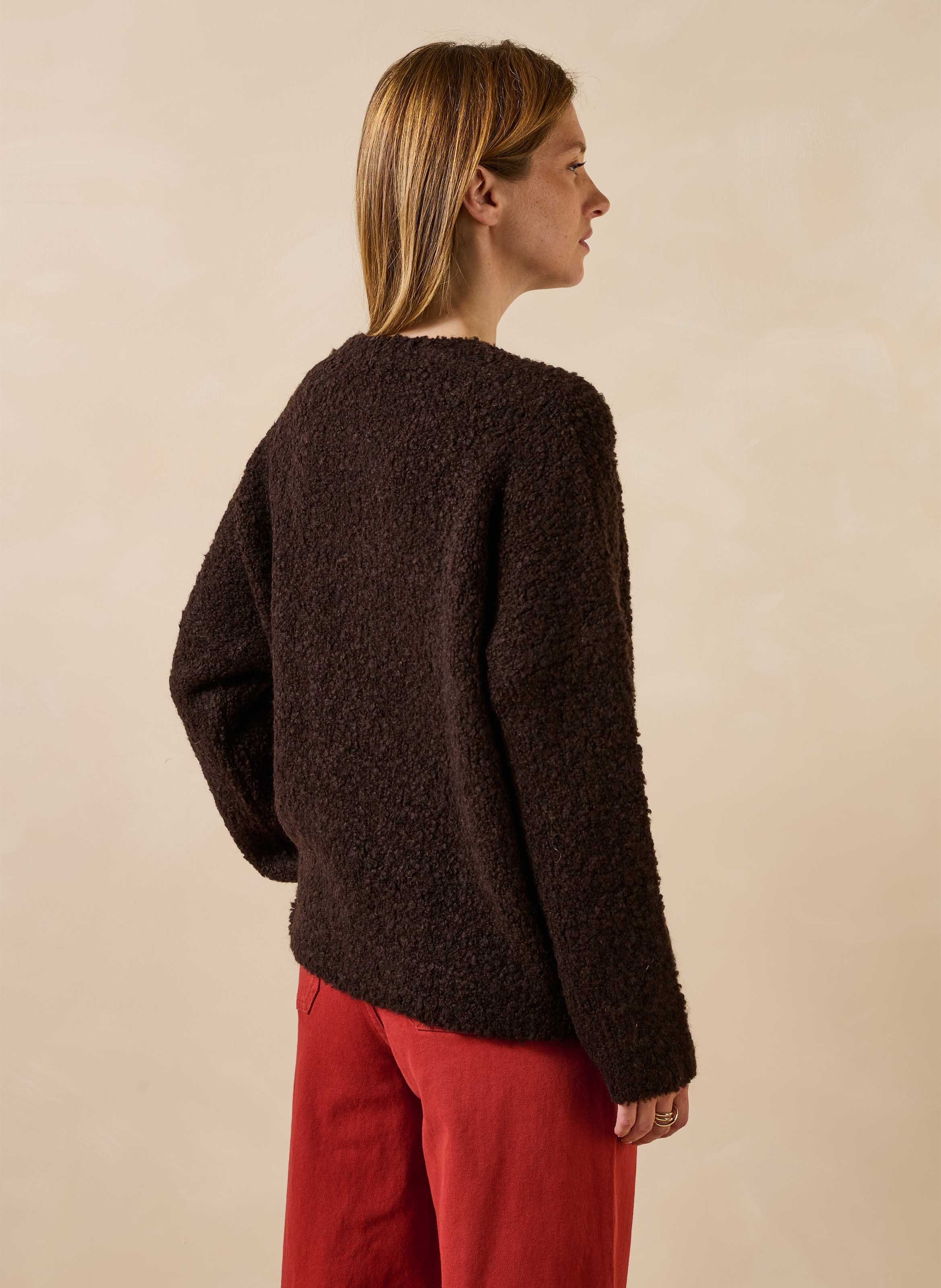 Oversized trui van wolmix LA FEE MARABOUTEE Bruin