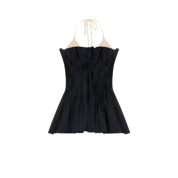 Top plissé en coton organique