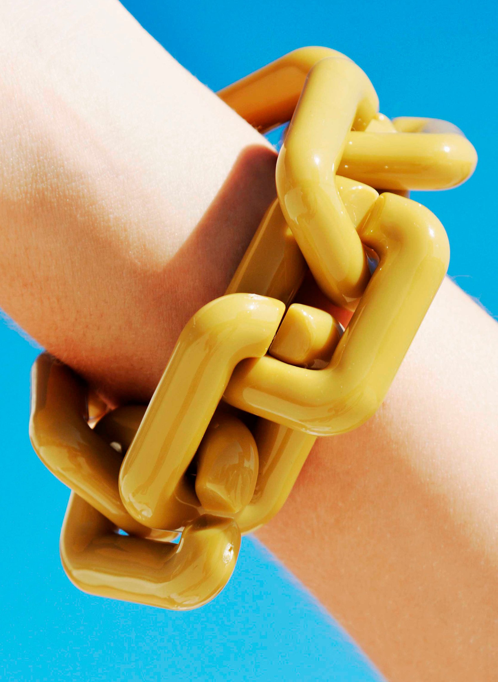 Bracelet grosse maille léger en aluminium booba HIPANEMA Vert