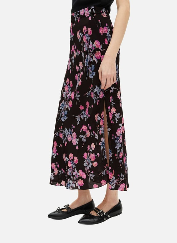 Jupe longue imprimé floral Noir by THE KOOPLES THE KOOPLES Jupe longue imprimé floral Noir