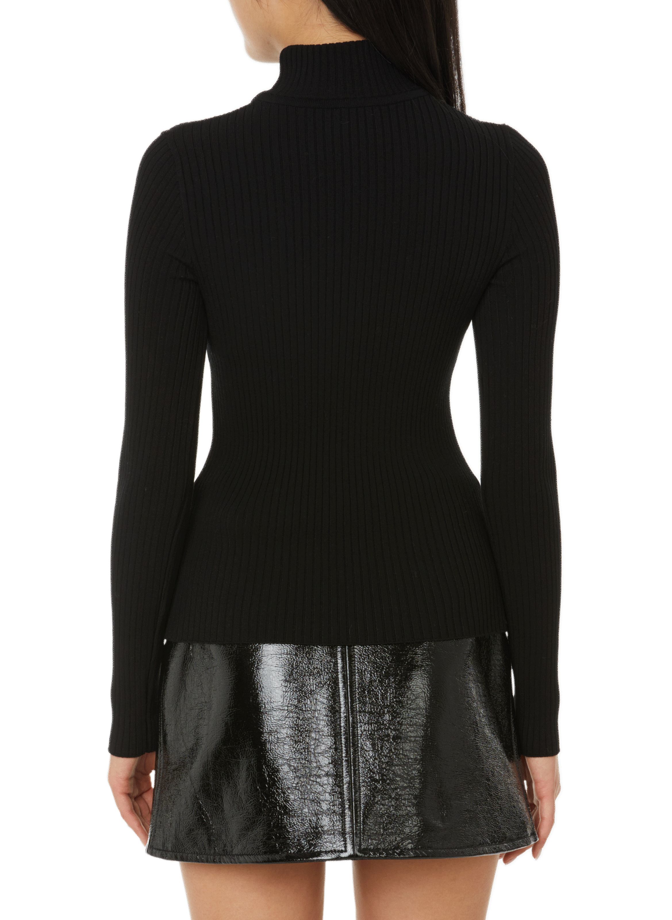 Reedition roll-neck wool jumper COURRÈGES Black