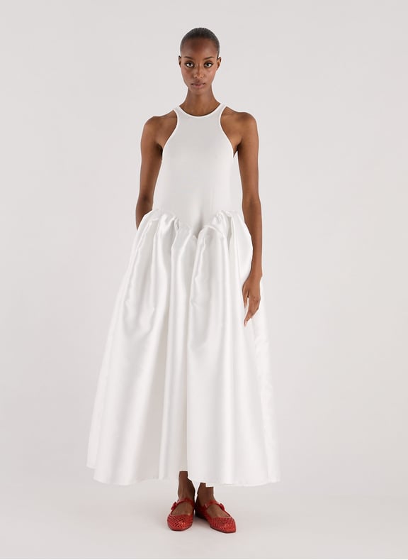 Long dress with a full skirt in organic cotton White by MARQUES ALMEIDA MARQUES ALMEIDA Long dress with a full skirt in organic cotton White