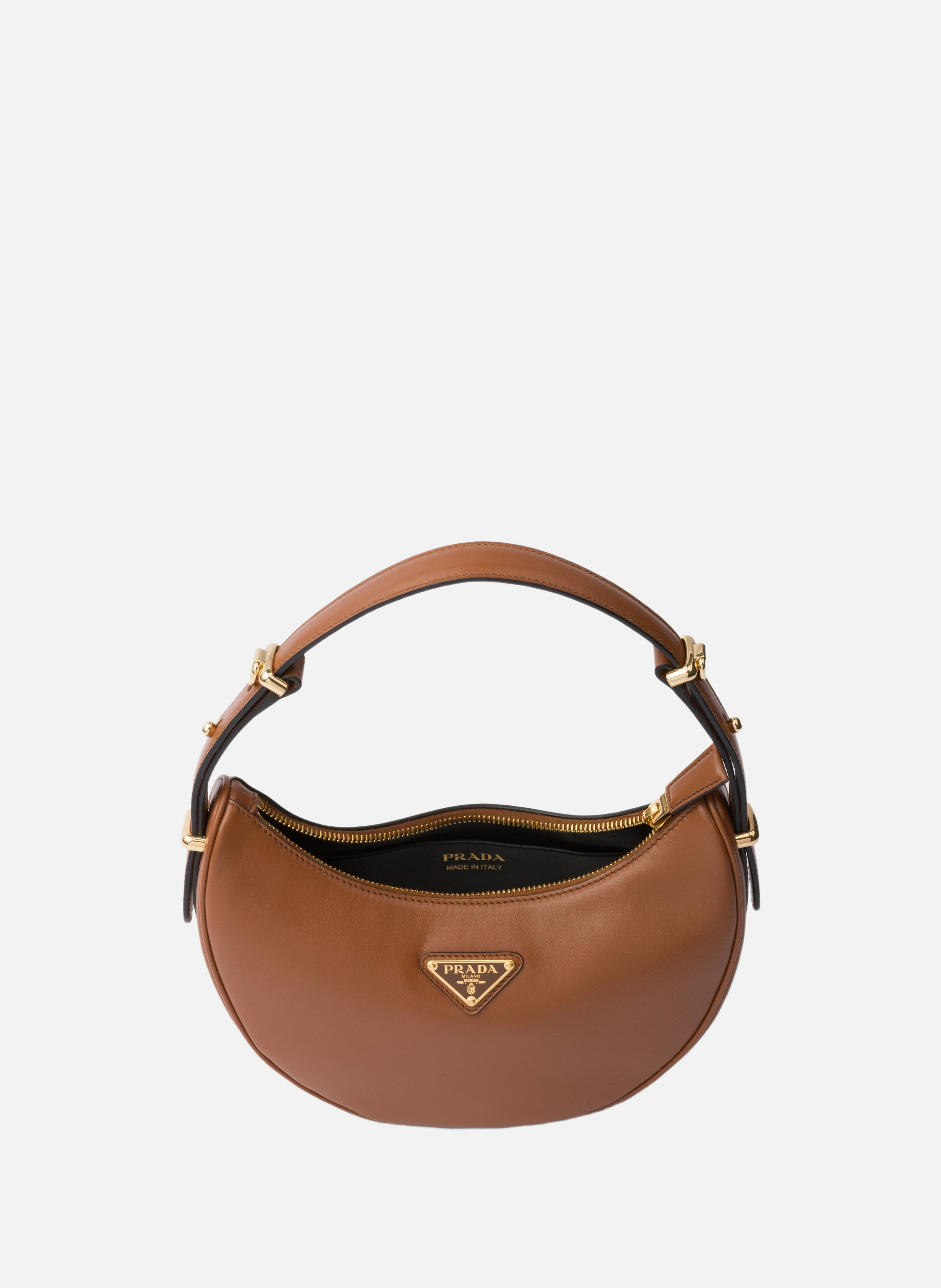 Sac porté épaule prada arqué en cuir PRADA Marron