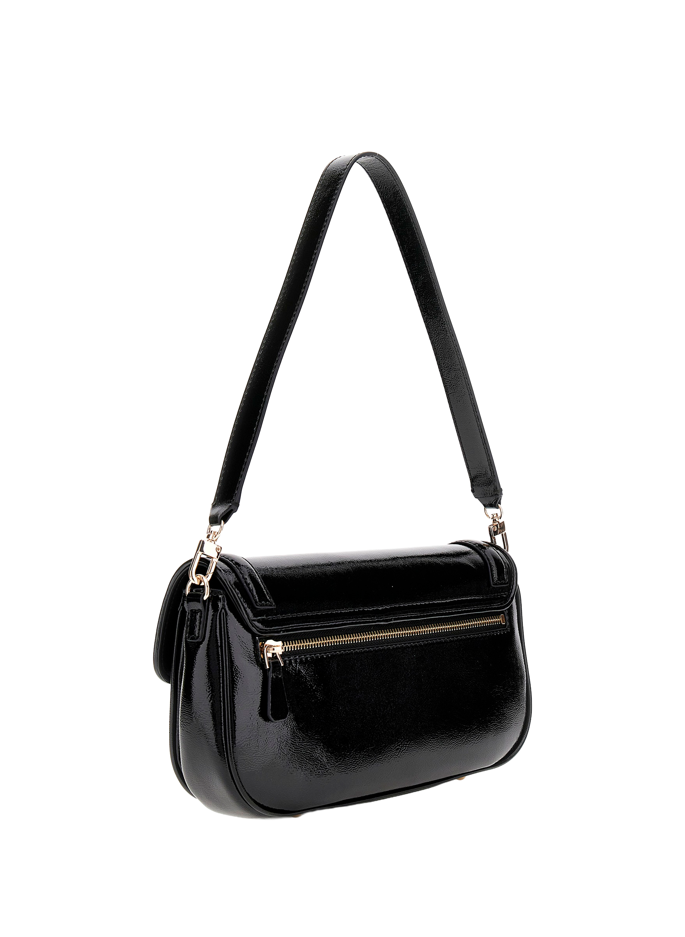 Patent shoulder bag GUESS Black