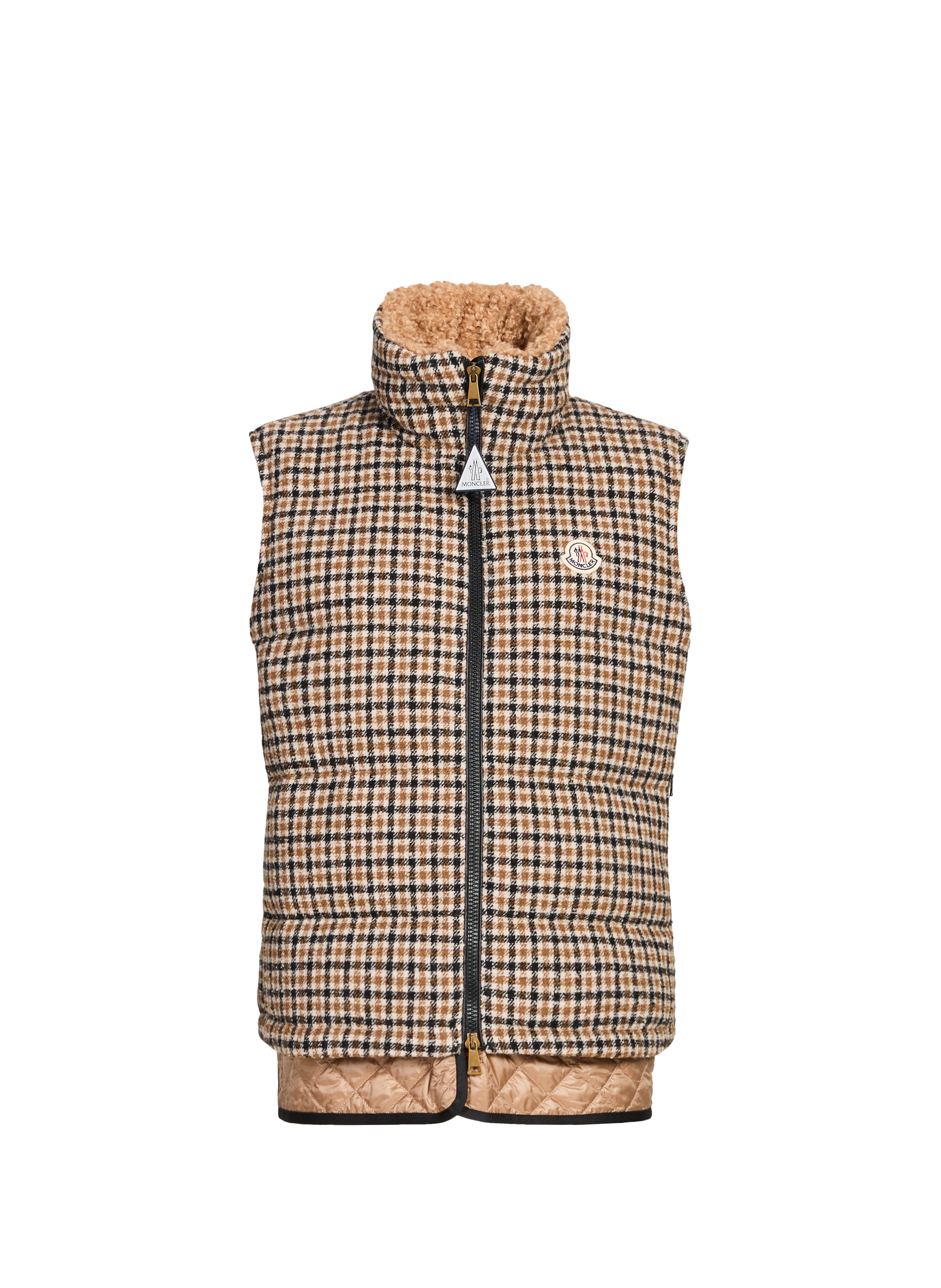 Sleeveless mixed wool puffer jackets MONCLER Grey