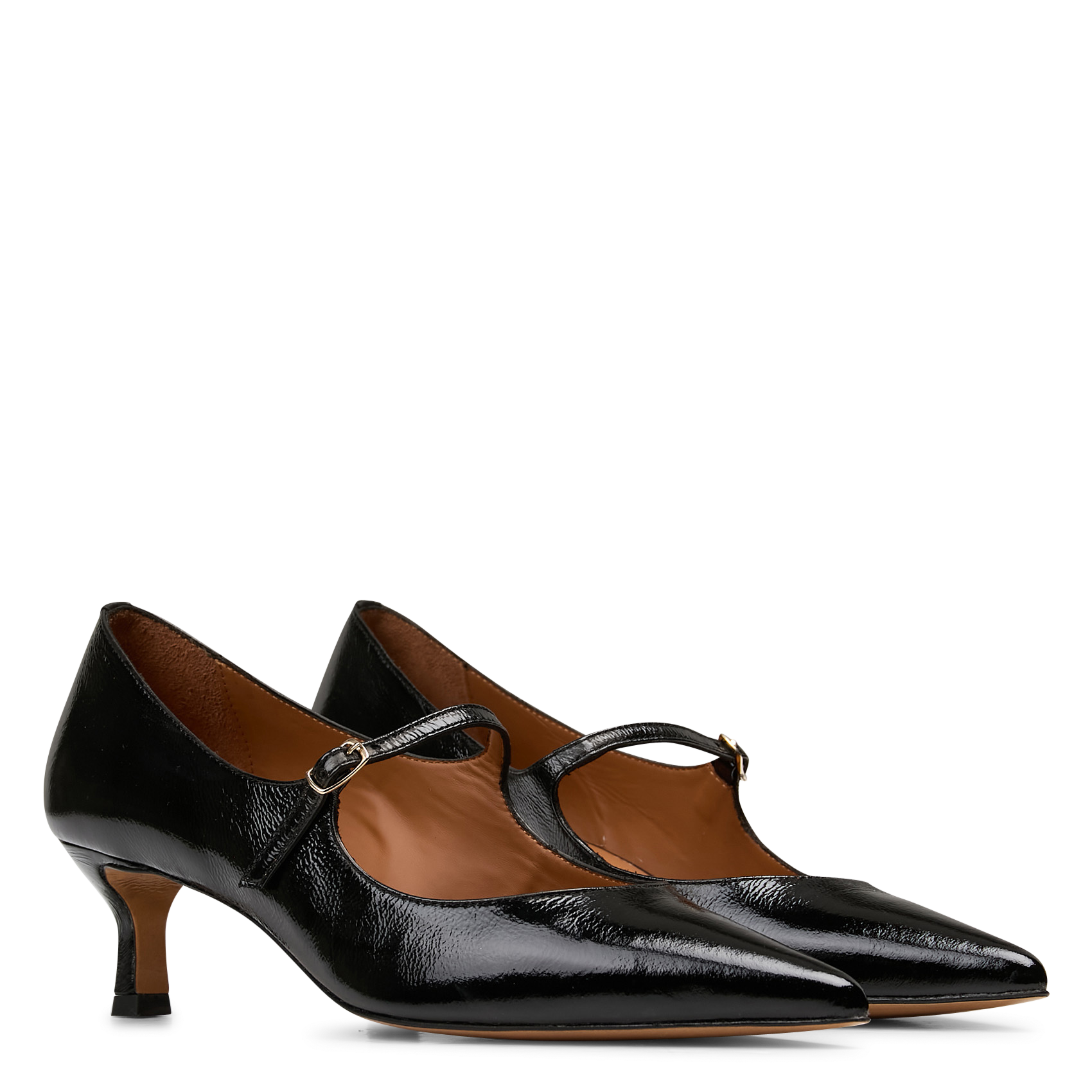 Escarpins à petits talons en cuir n°722 RIVECOUR Noir