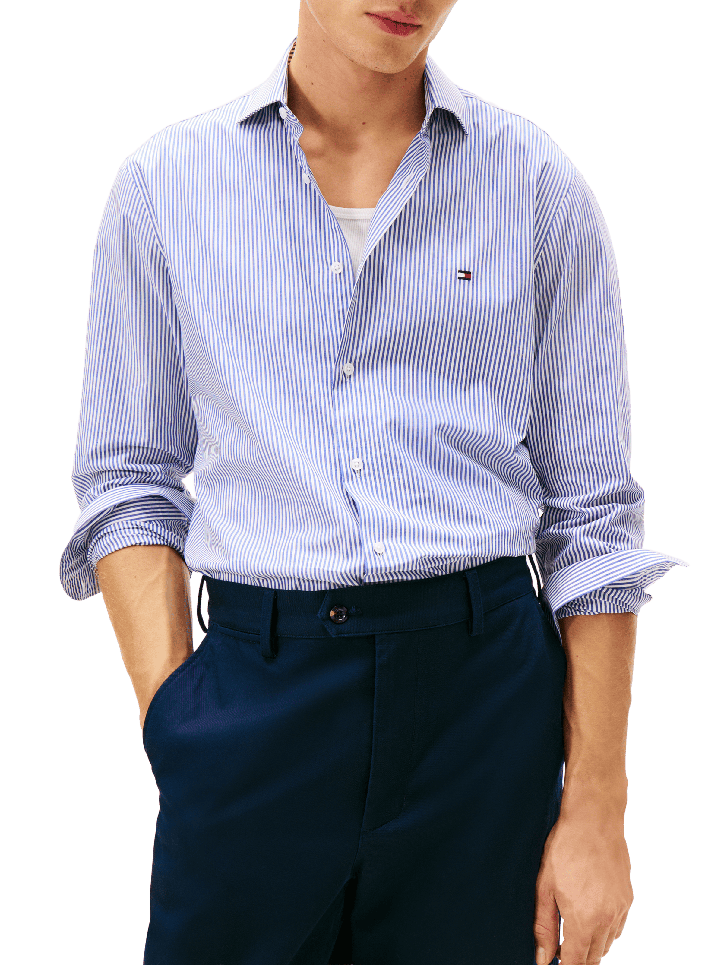 Chemise à manches longues à rayures TOMMY HILFIGER Bleu