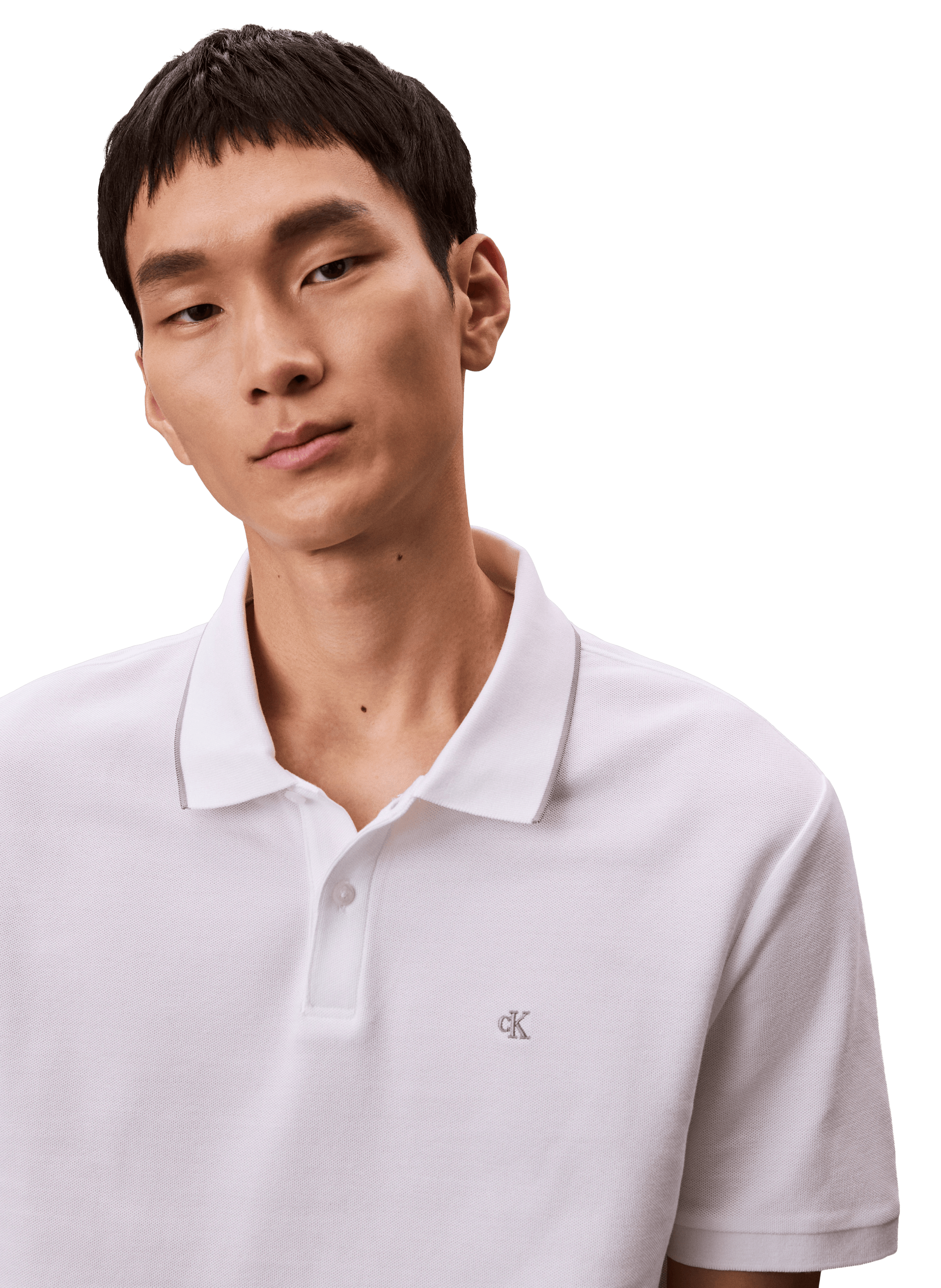 Short-sleeved cotton polo shirt CALVIN KLEIN White