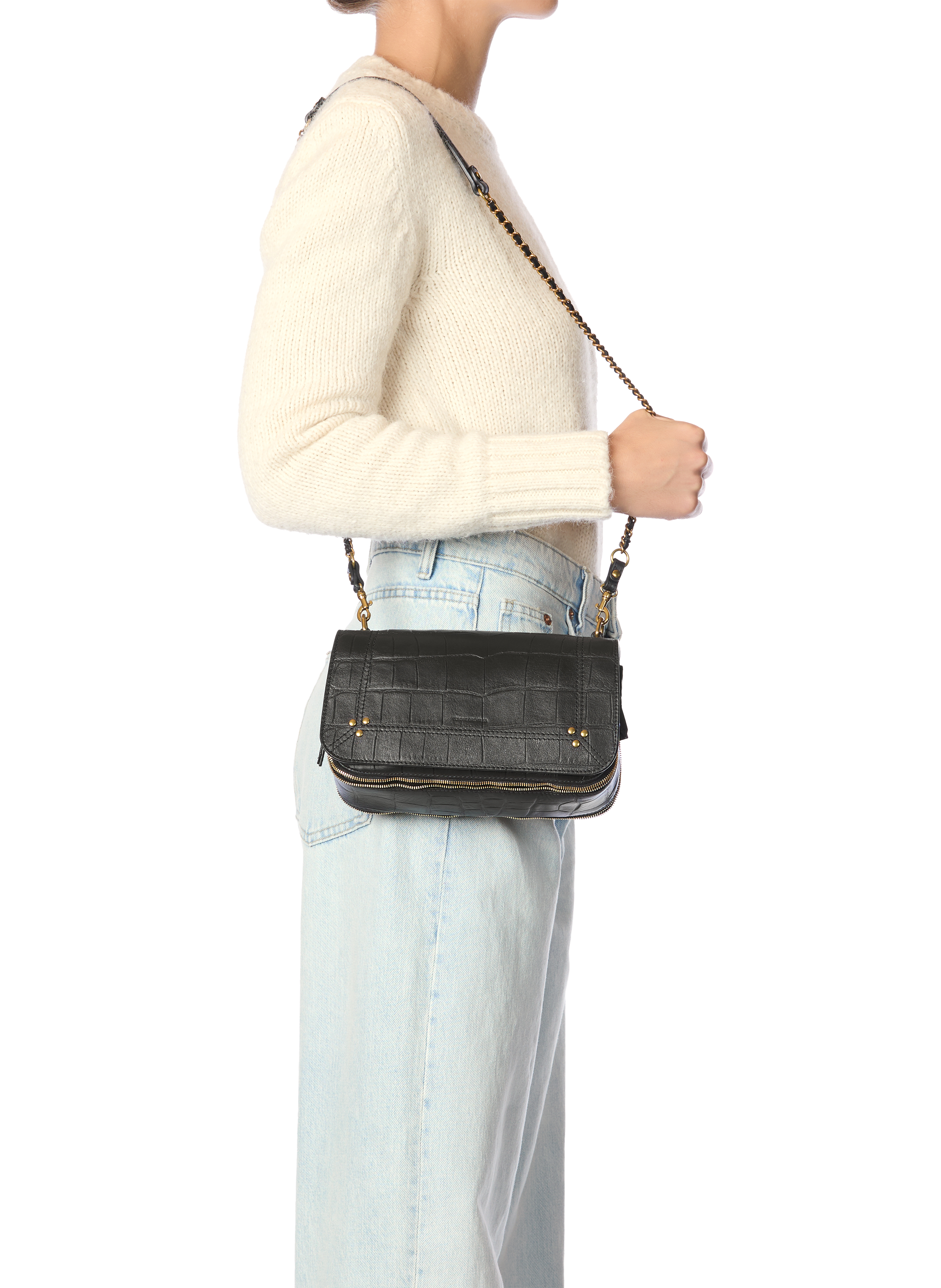 Bobi leather shoulder bag JÉRÔME DREYFUSS Black