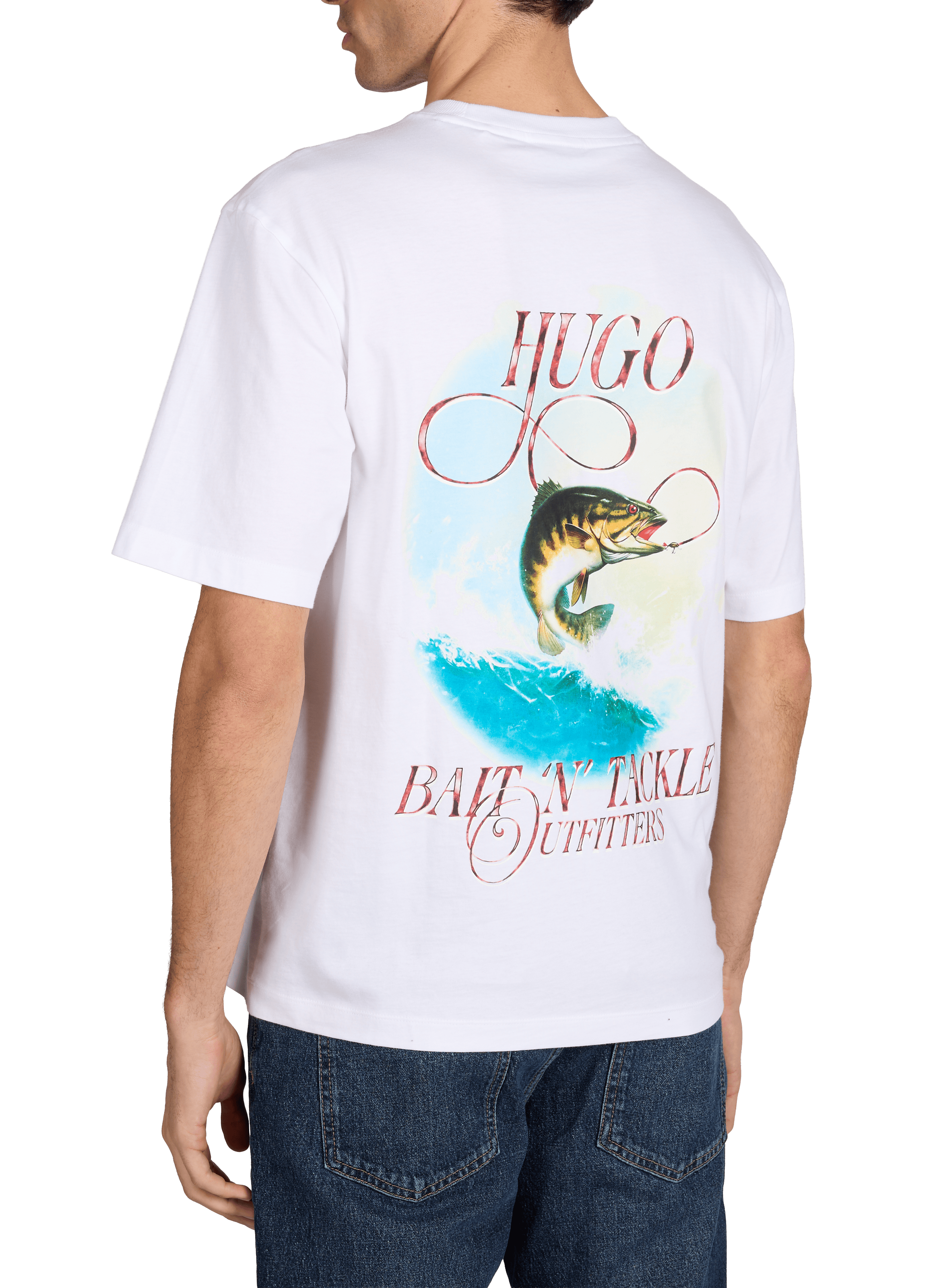 Printed T-shirt HUGO BLUE White