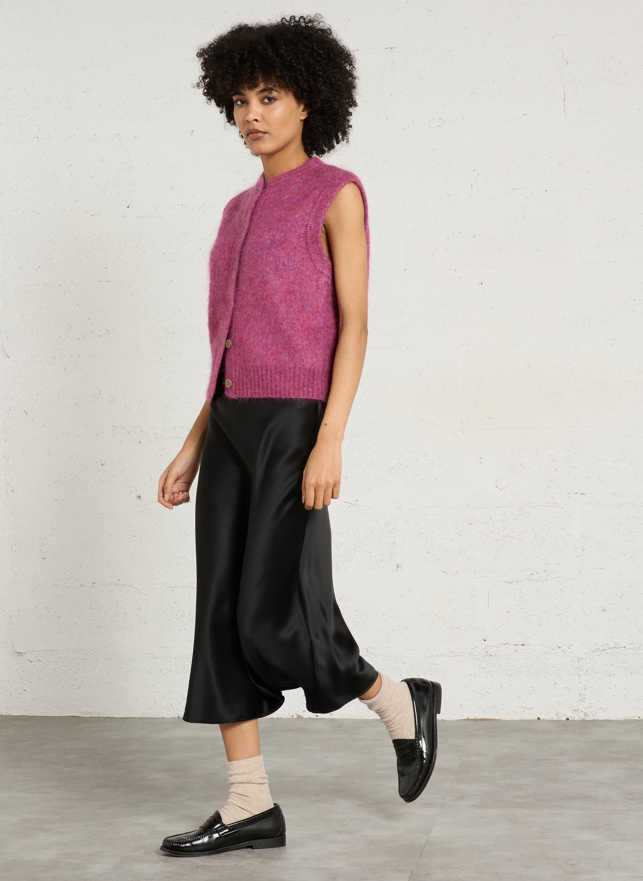 Jupe midi satinée odile MAISON 123 Noir