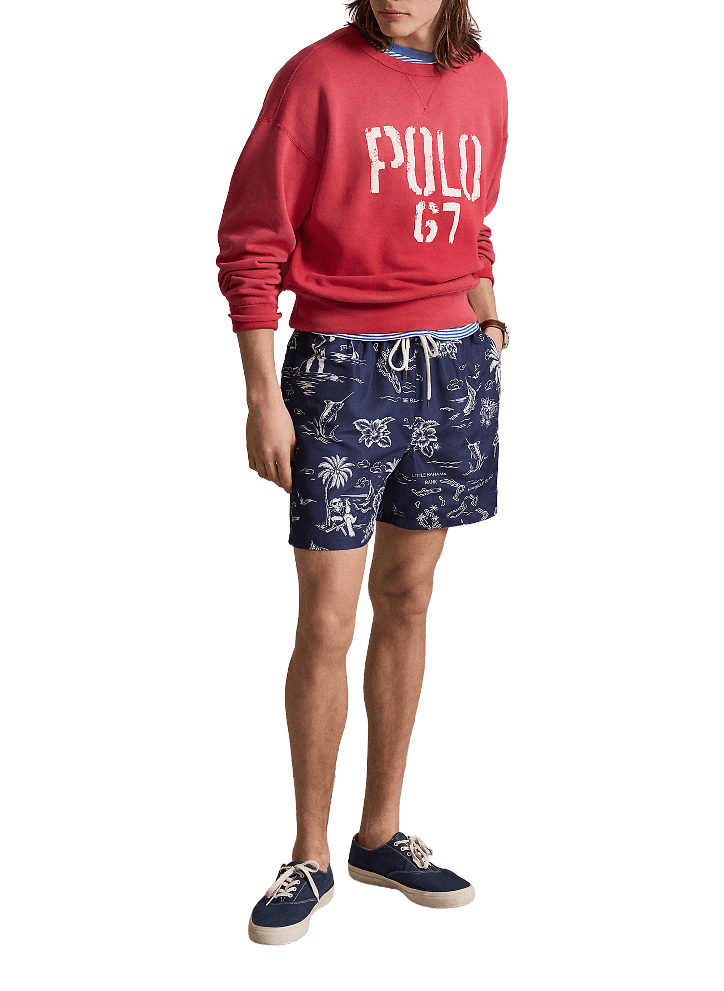 Short de bain à imprimé graphique POLO RALPH LAUREN Bleu