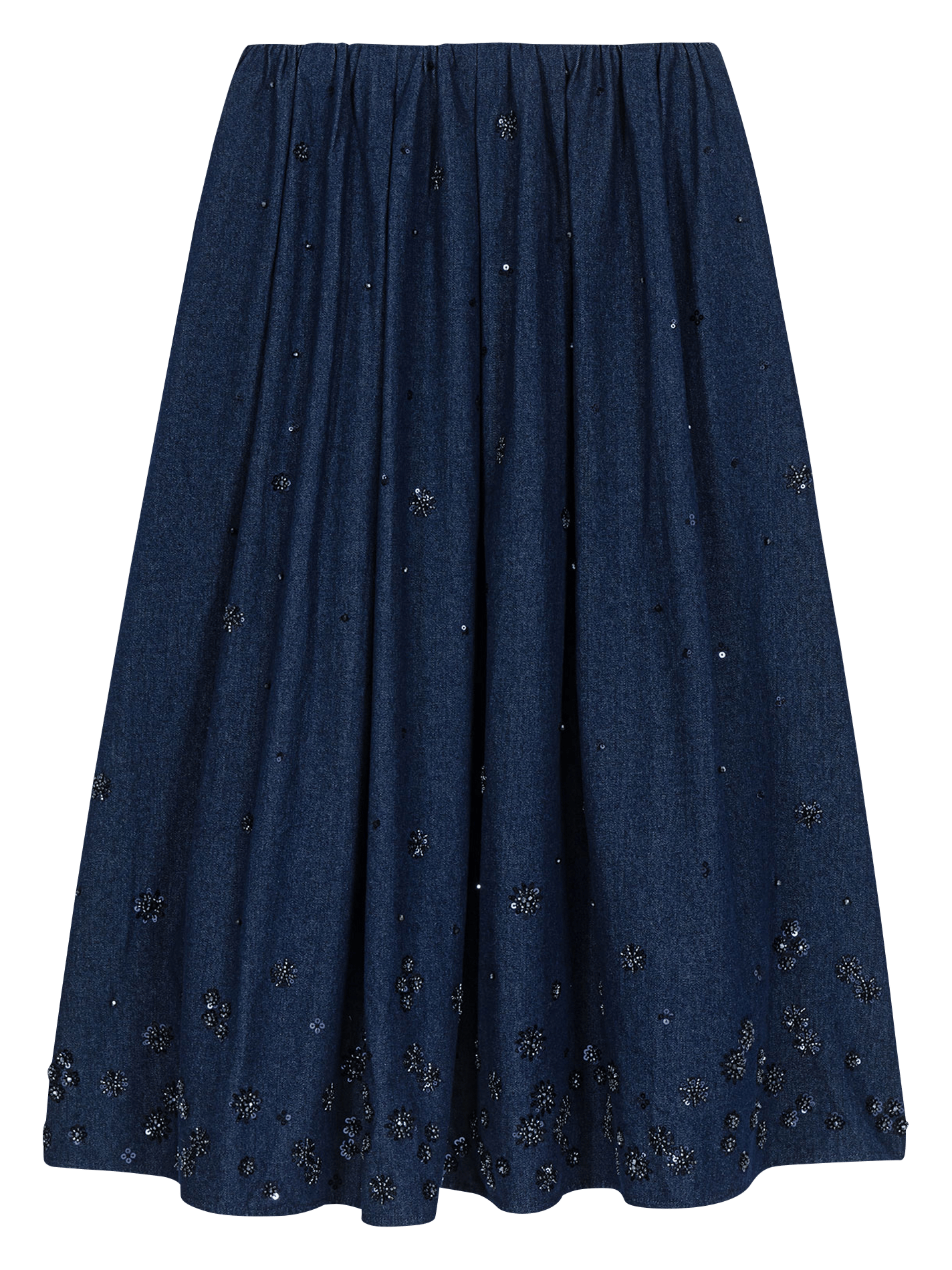 Jupe midi ample en coton MAJE Bleu