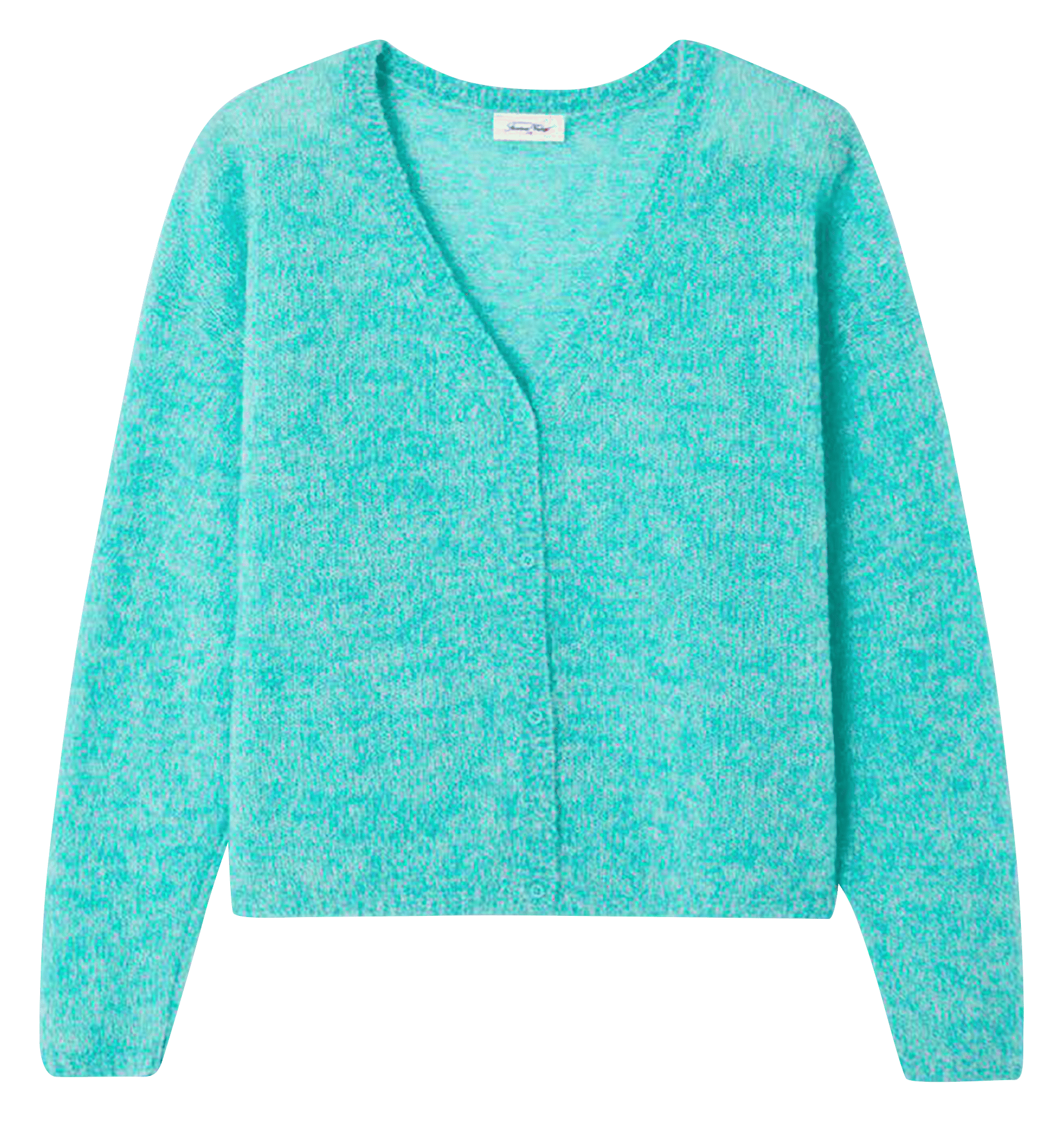 Gilet droit col v en laine mélangée nuggy AMERICAN VINTAGE Bleu