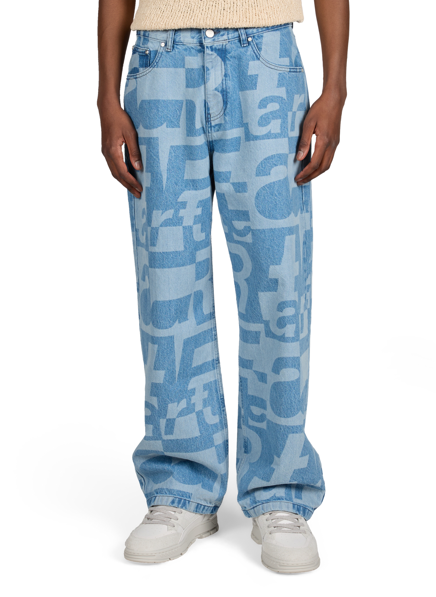 Jean imprimé logo all-over en coton ARTE ANTWERP Bleu