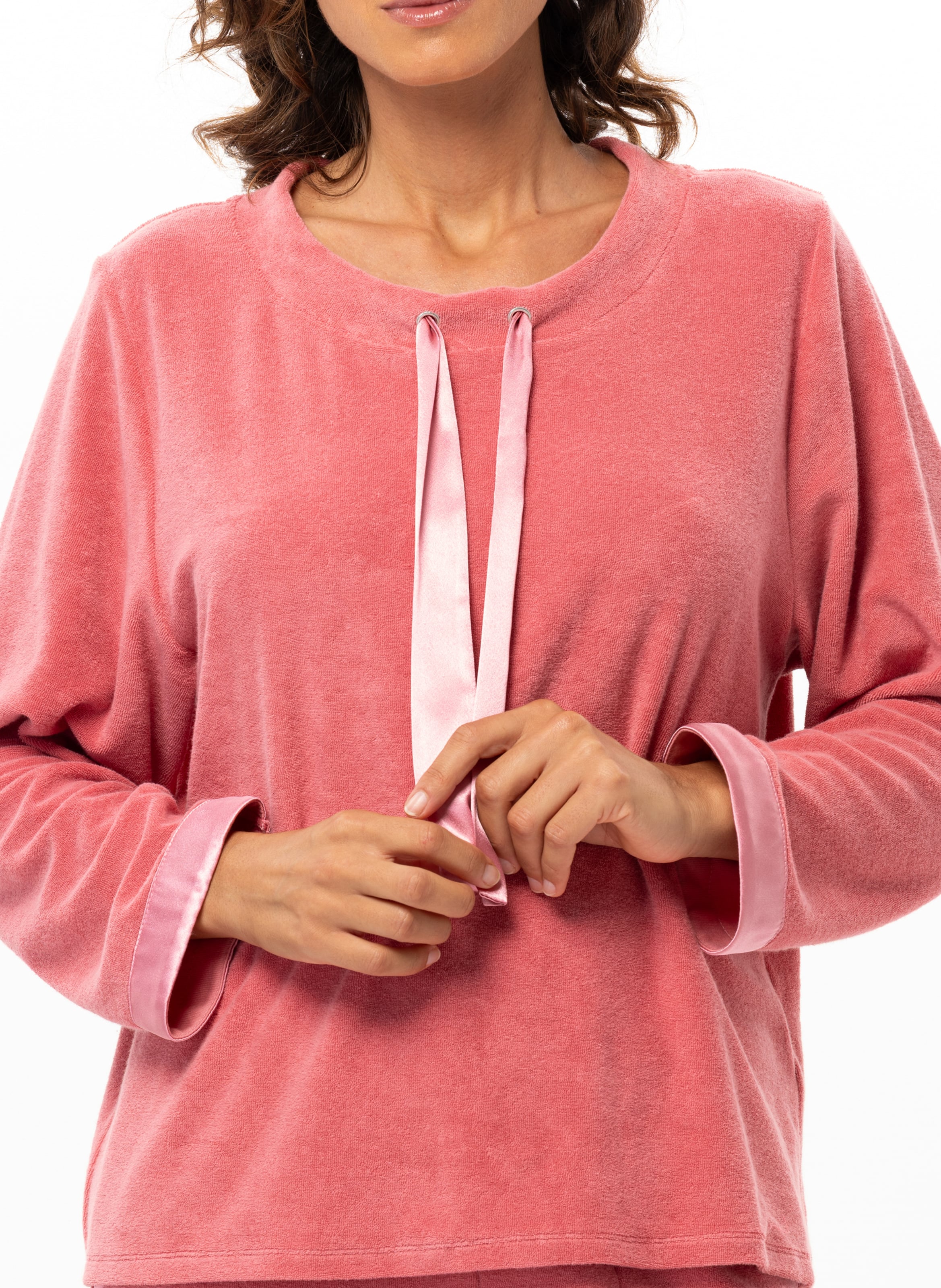 Ensemble homewear en bouclette éponge gelato 222 LE CHAT Rose