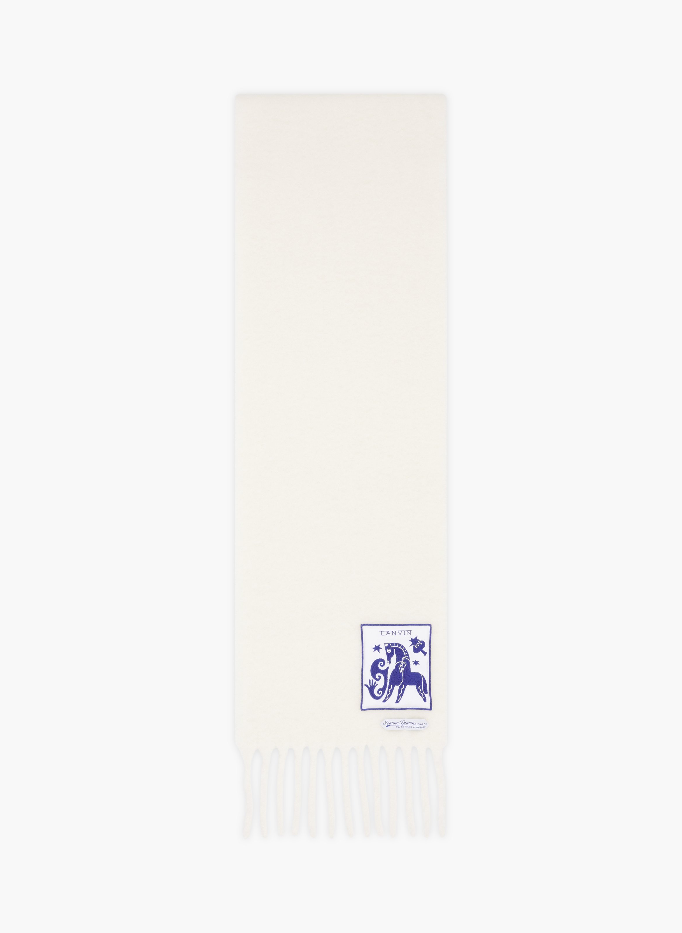 Écharpe lunar year cheval en laine LANVIN Blanc