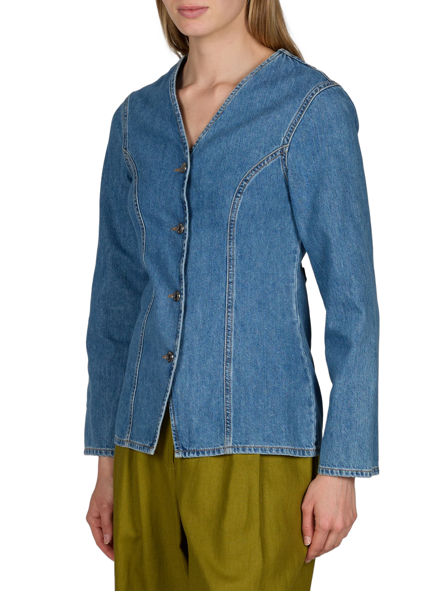 Cotton denim shirt TOPSHOP Blue