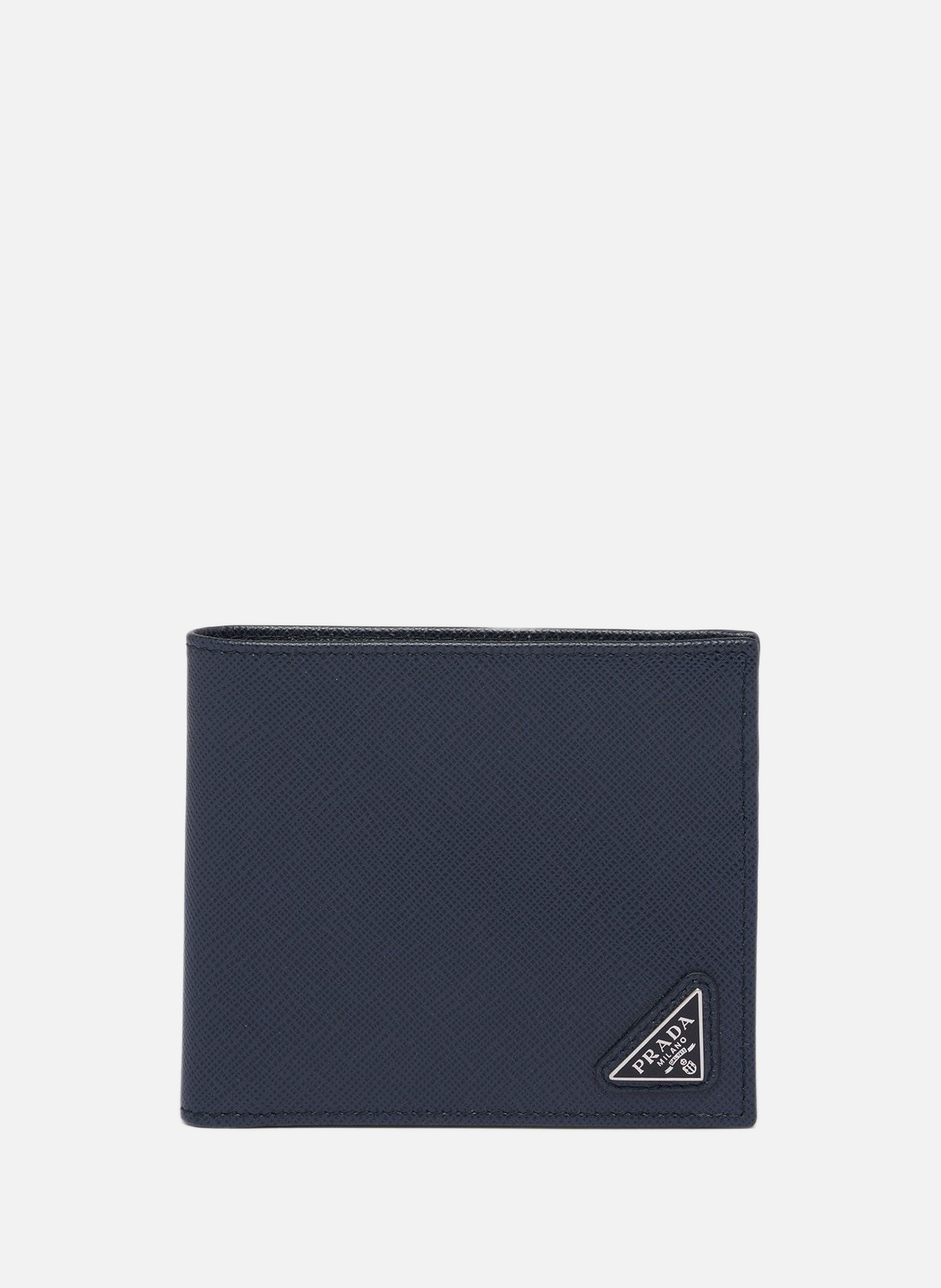 Portefeuille en cuir PRADA Bleu