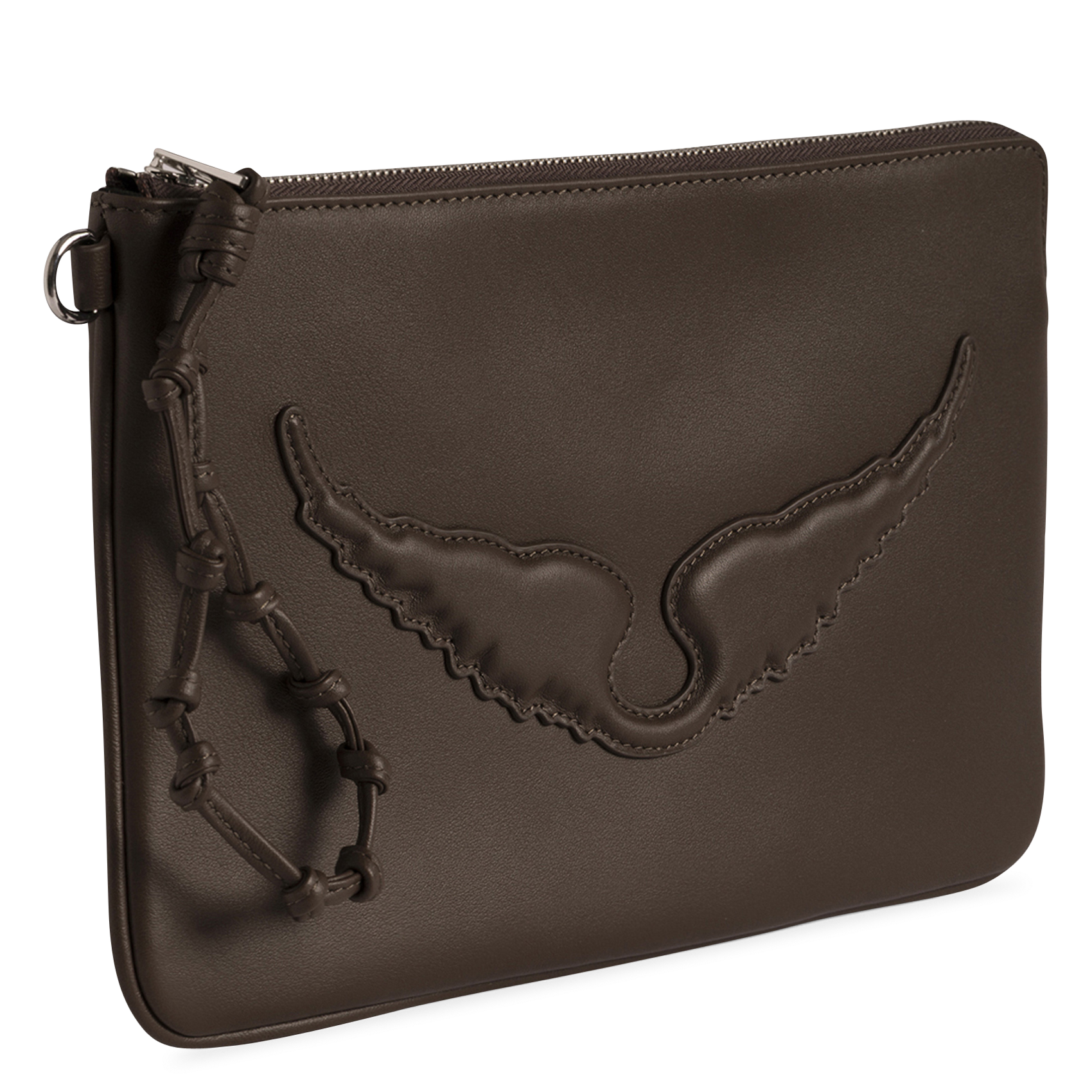 Angel leather clutch Brown