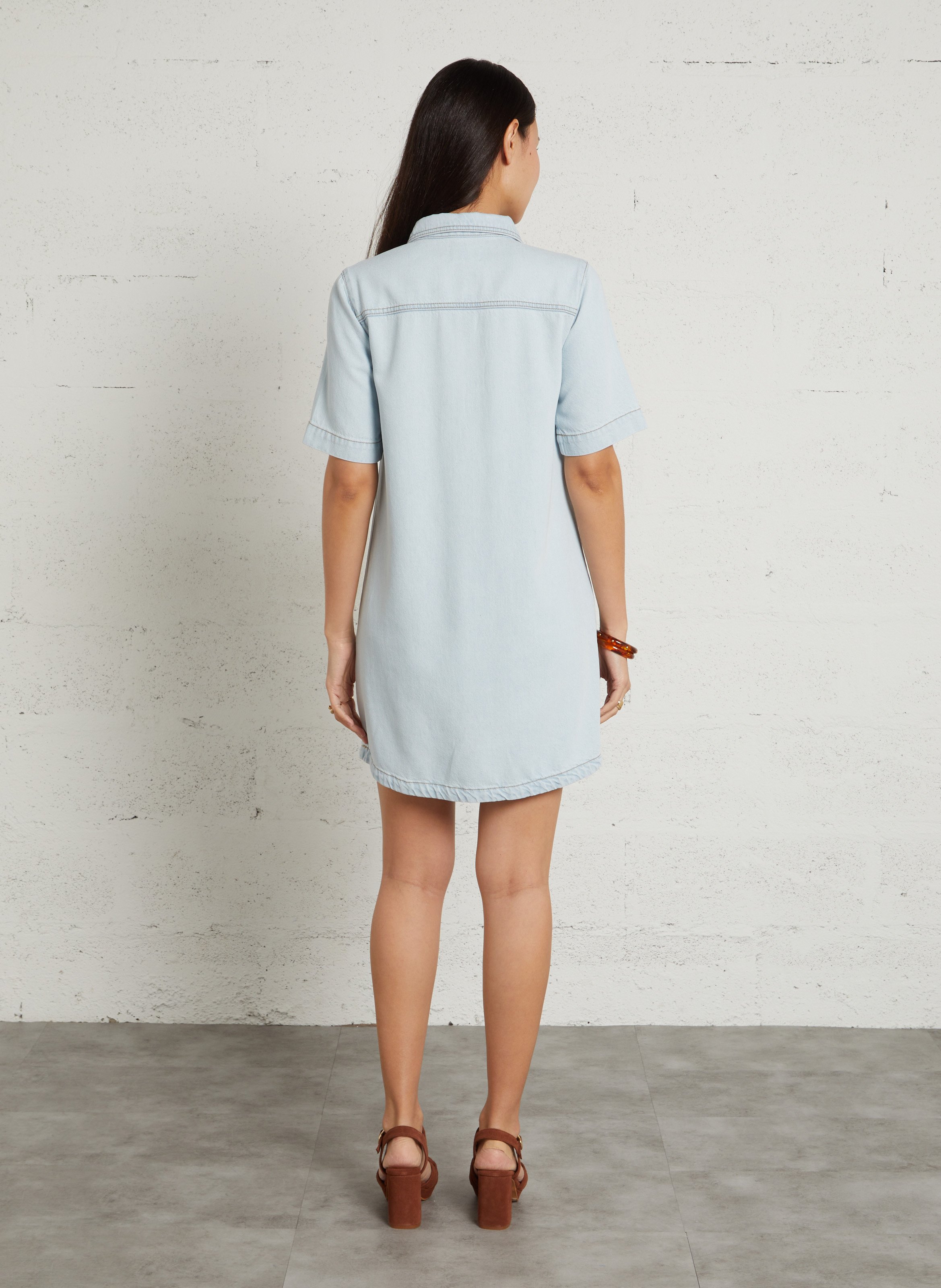 Robe midi en denim rita MAISON 123 Bleu