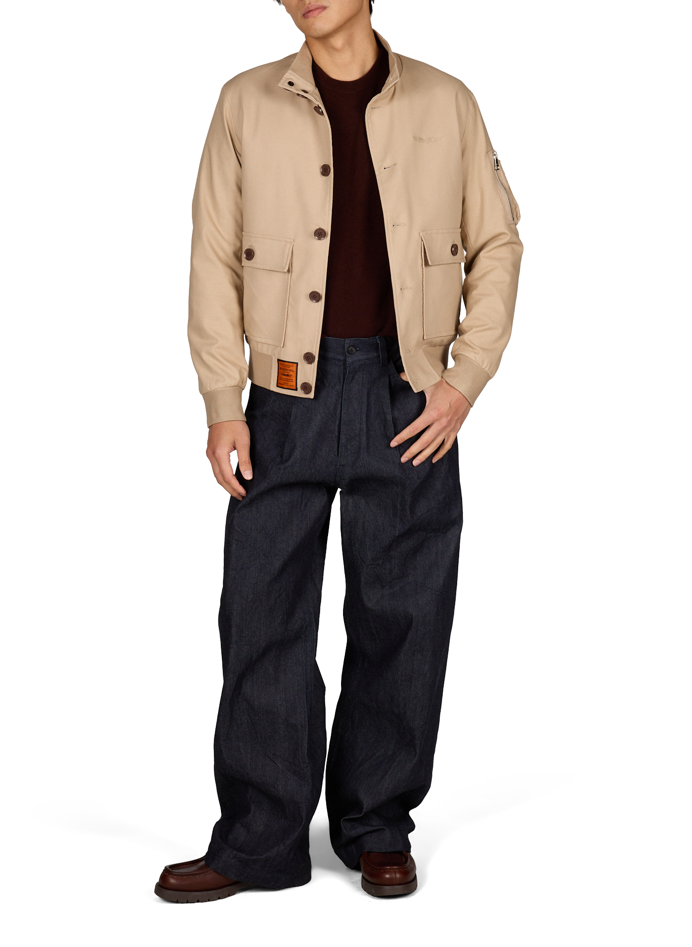 Cazadora con cuello alto BOMBERS ORIGINAL Beige
