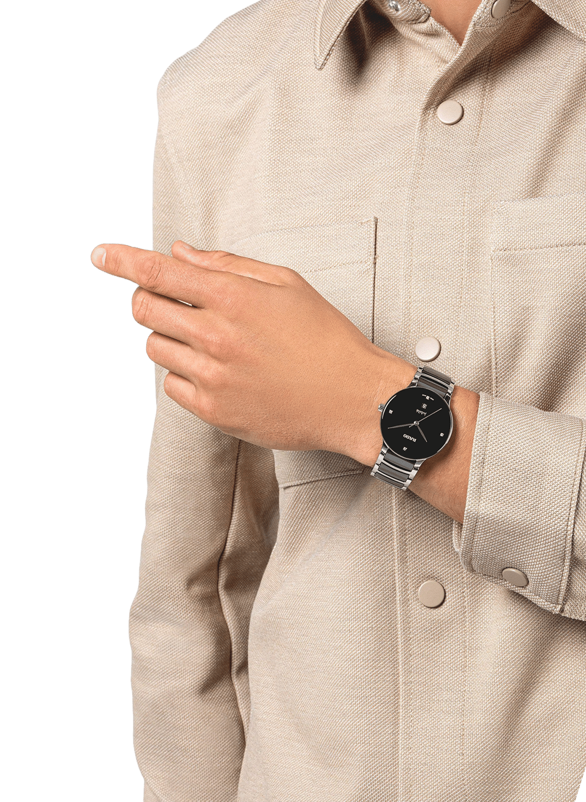 Montre Centrix Quartz Diamonds en céramique RADO Noir