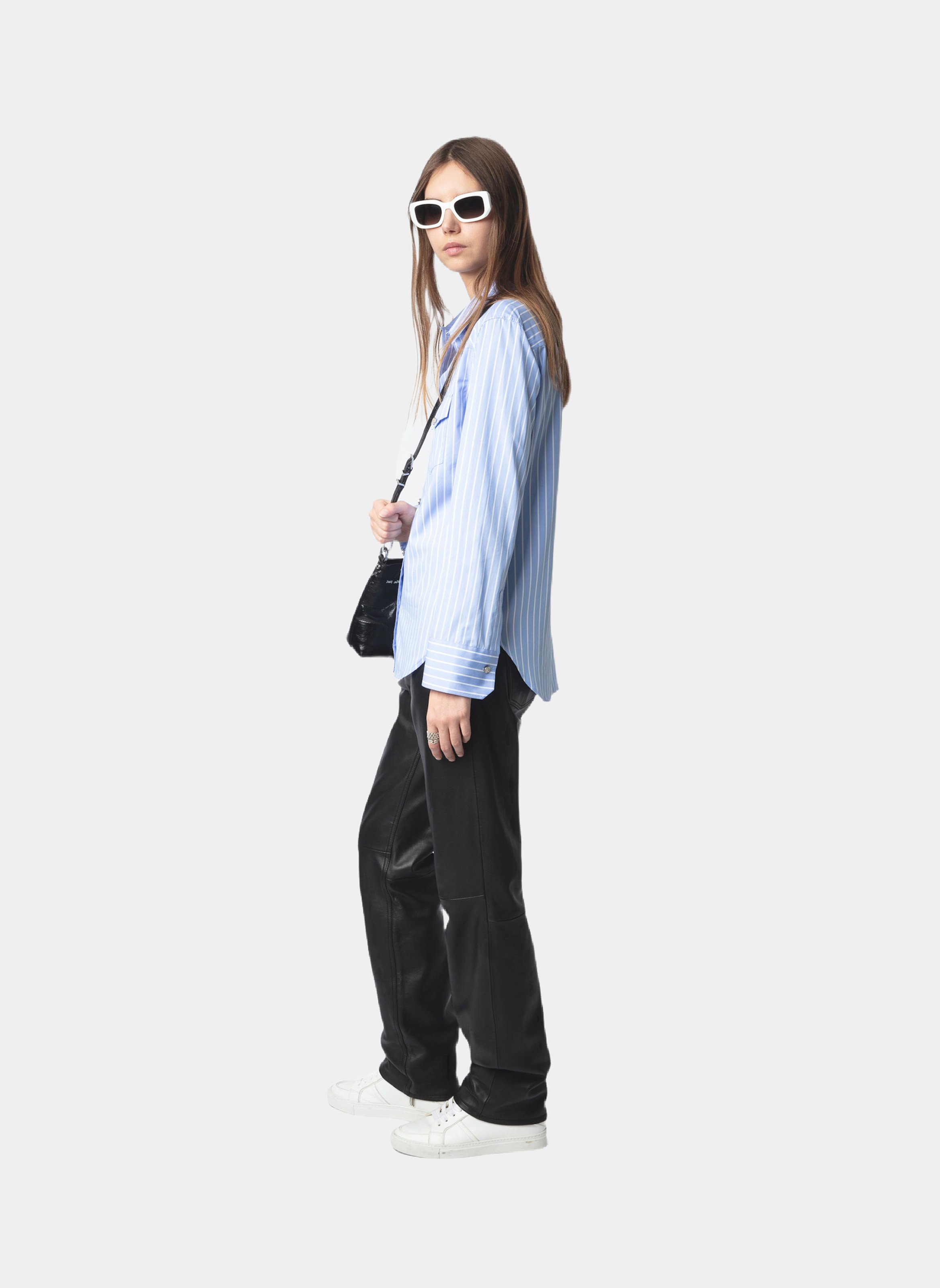 Chemise droite rayée en coton thelma ZADIG&VOLTAIRE Bleu