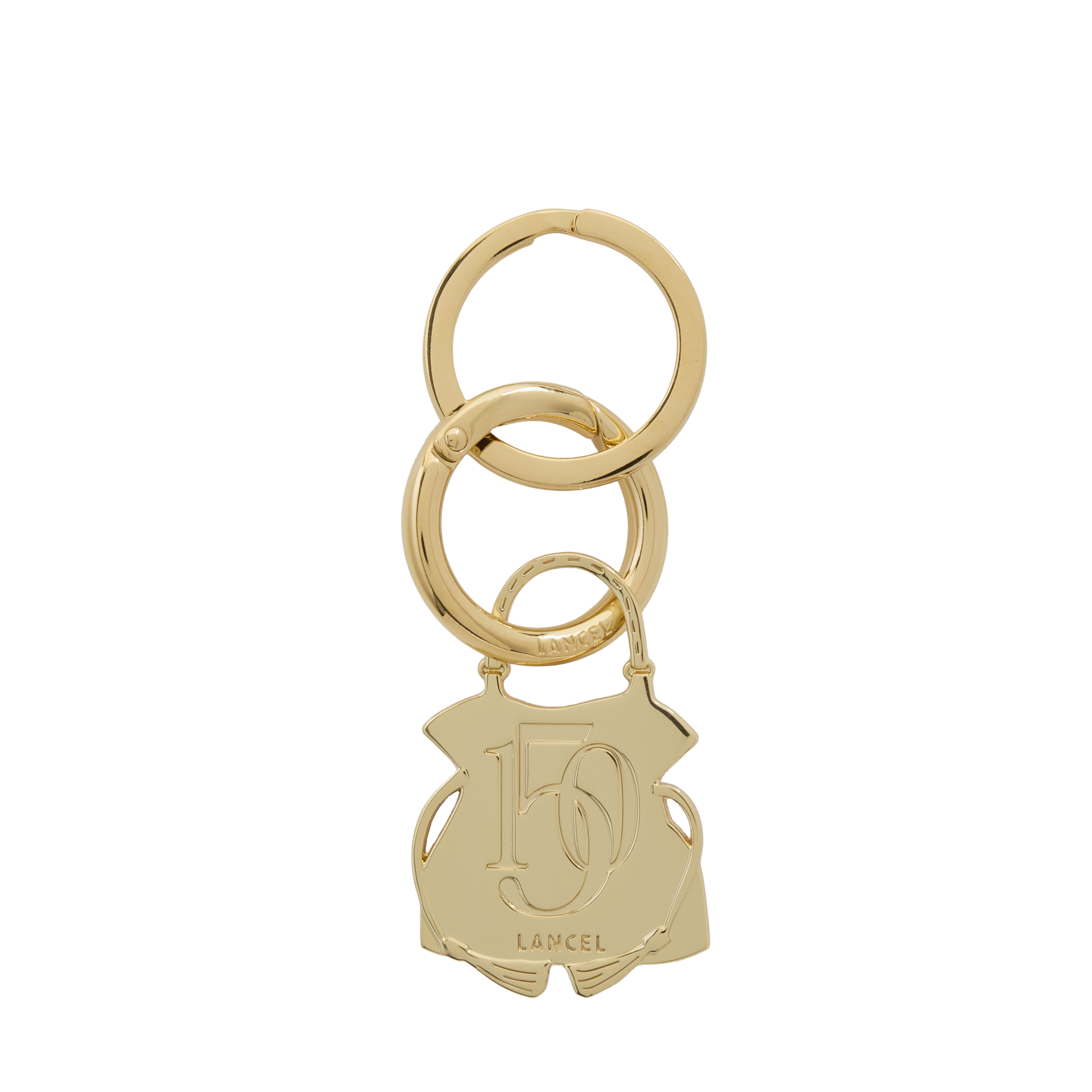 Sleutelhanger capsule 150 jaar van runderleer LANCEL Rood